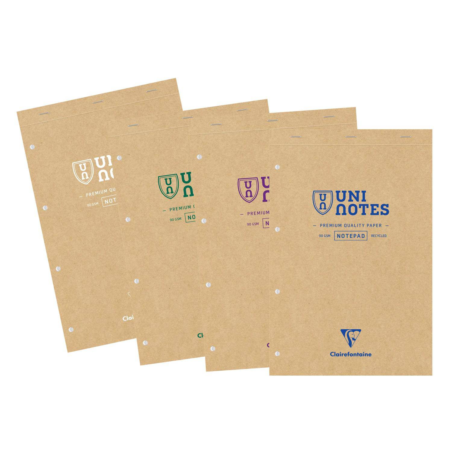 Clairefontaine 4x Uninotes Pupitre 21x31,8 70Bl kar+r 9873C