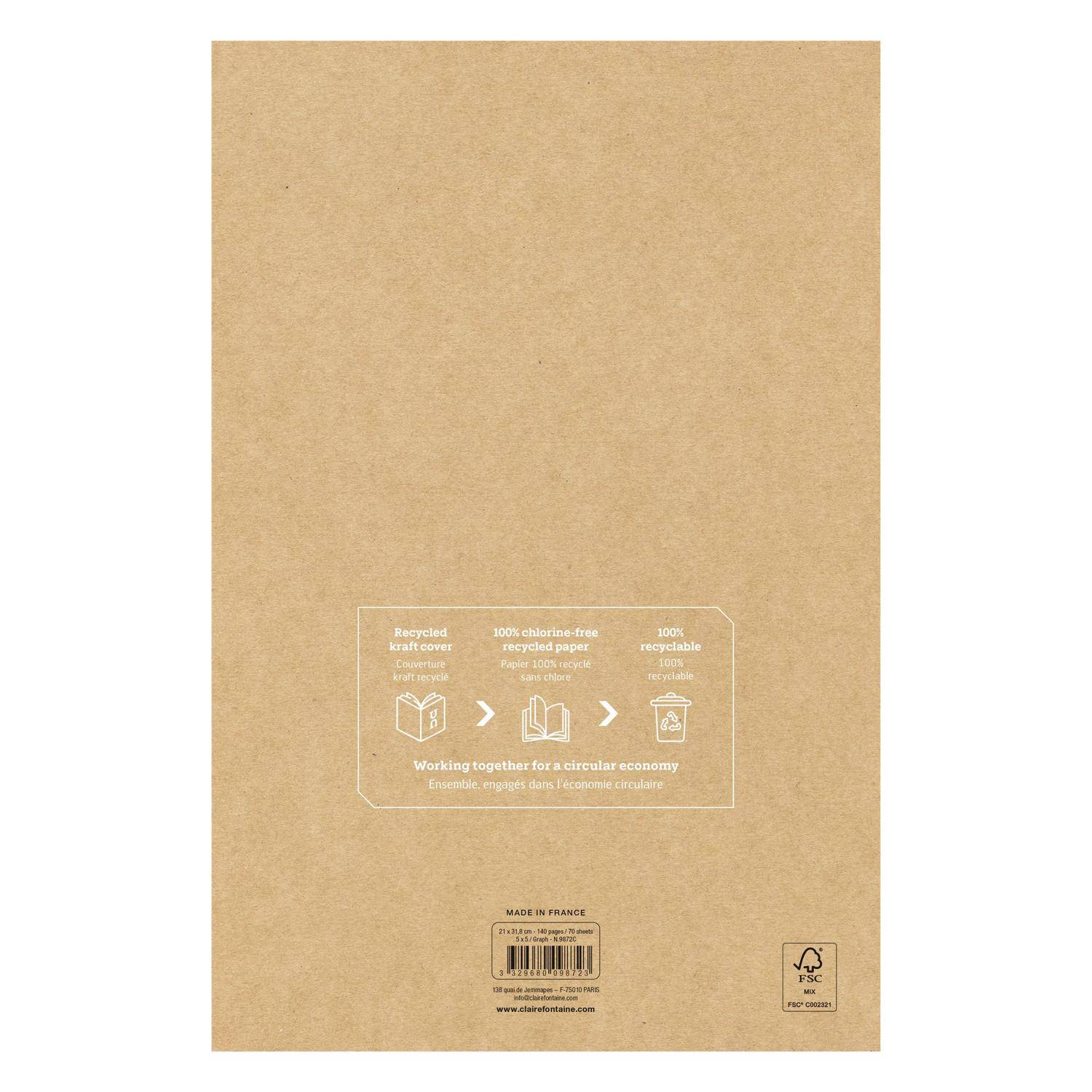 Clairefontaine 4x Uninotes Pupitre 21x31,8 70Bl Lin+r 9872C