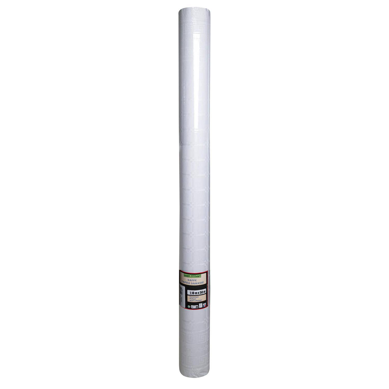 Pronappe 4x Papiertischdecke Rolle Damastprägung - 50x1,18m - Weiß RD265101I