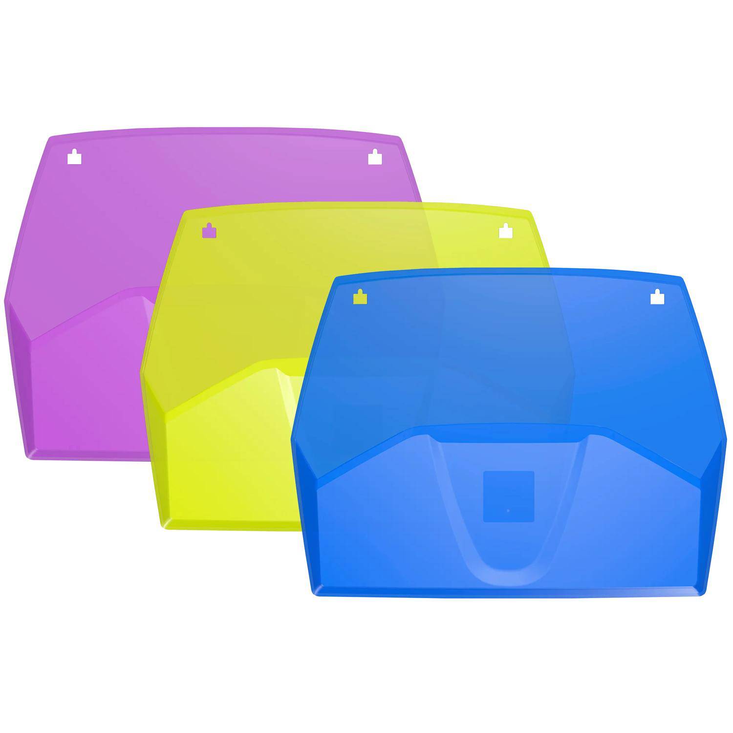 Exacompta Set 3 Wandprospekthaltern, 1 Fach, je 72x382x289mm sortiert 611808SETD