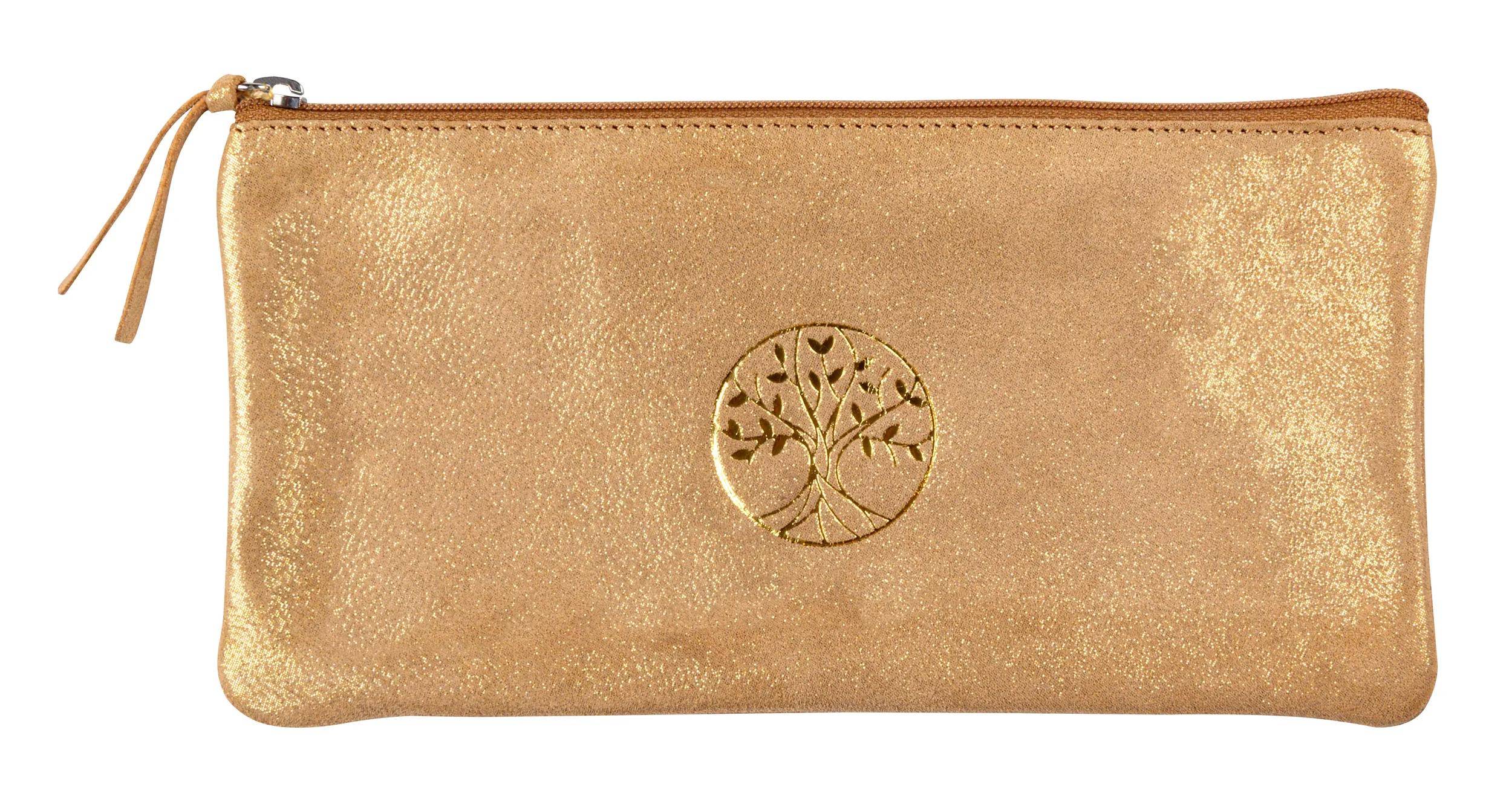 Clairefontaine 4x flaches Schlampermäppchen Leder, Baum, 22x11 cm Gold 116289C