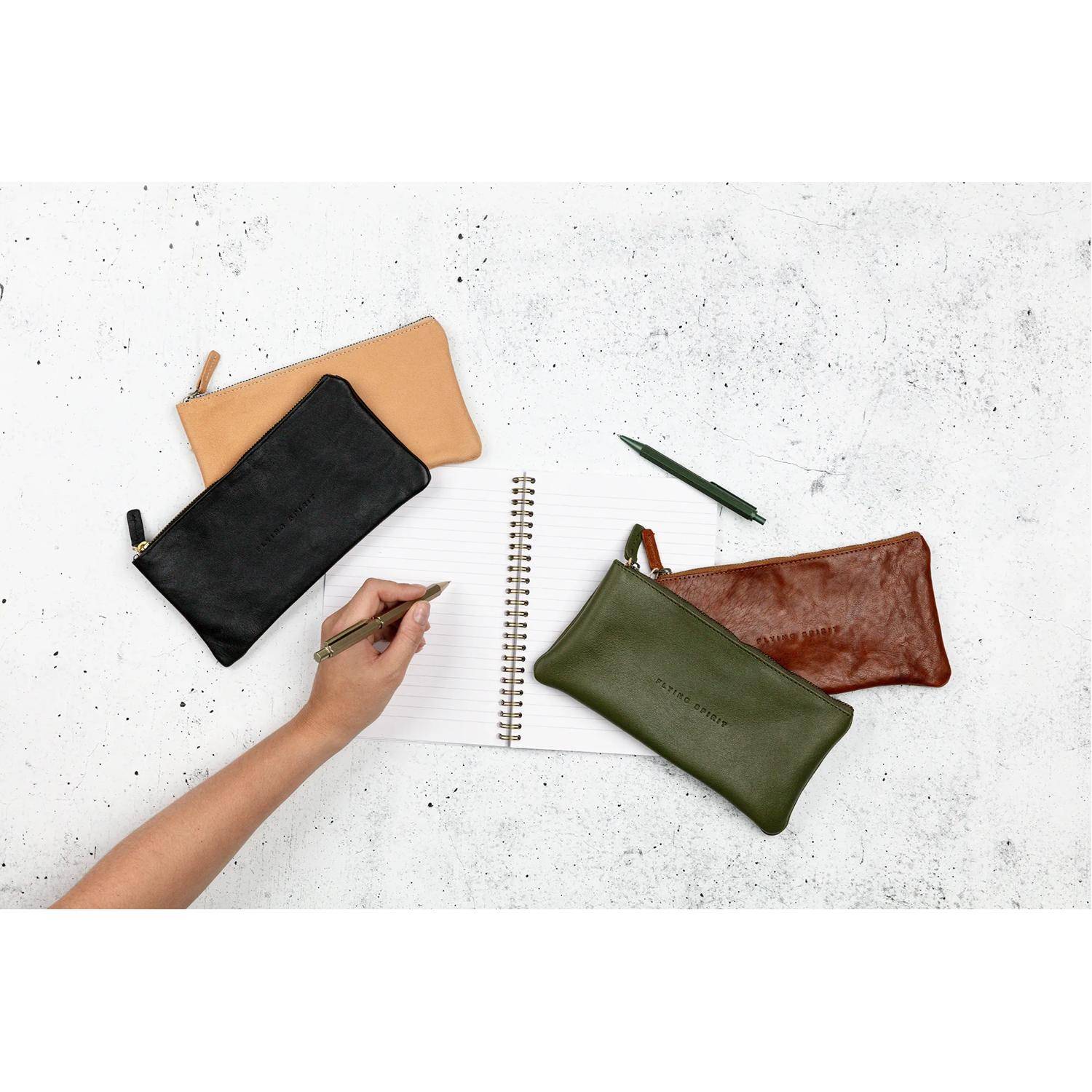 Clairefontaine 8x flaches Schlampermäppchen/Etui, 22x11 cm Khaki 107513C