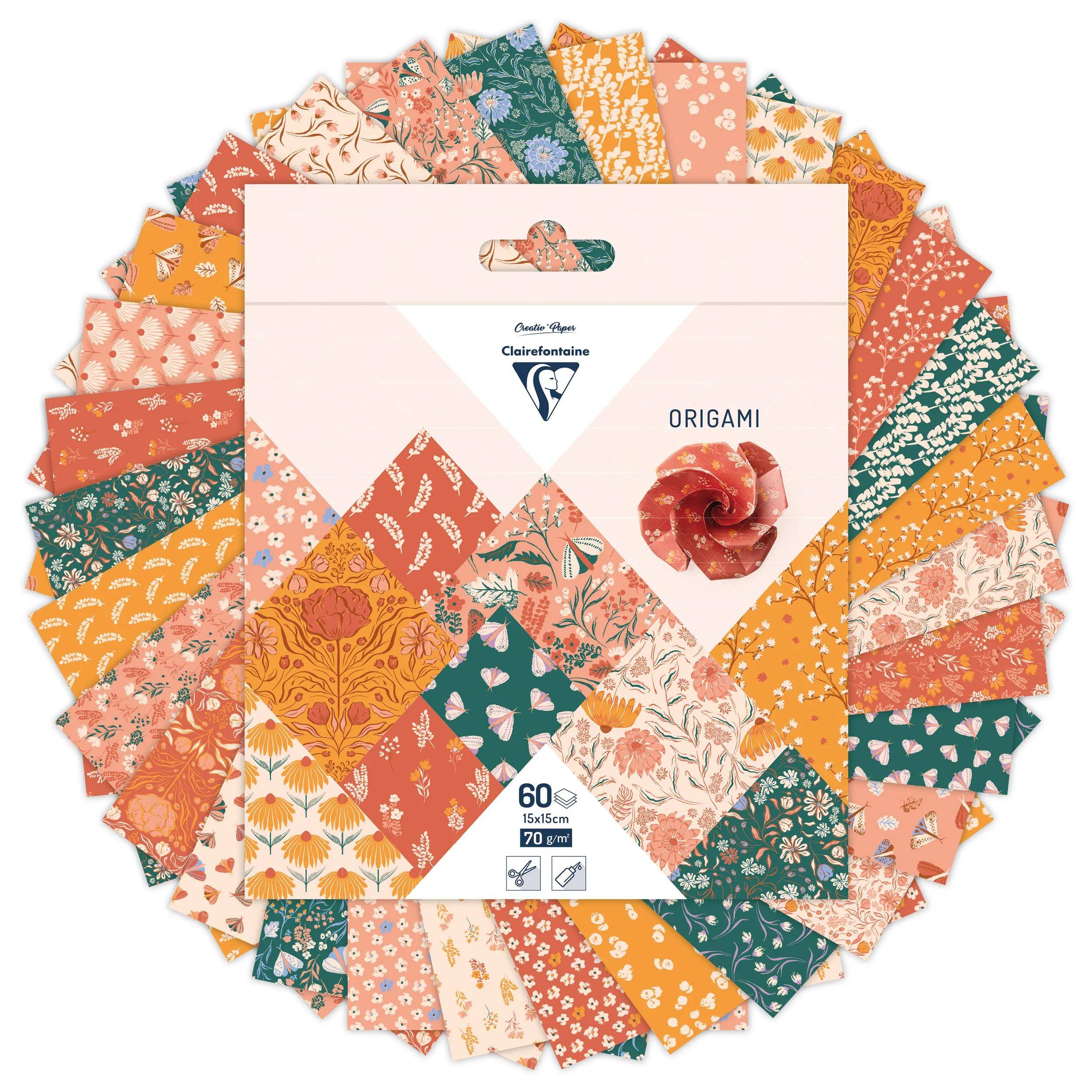 Clairefontaine 5x Origami 60Bl 15x15 70g Boho floral 95641C