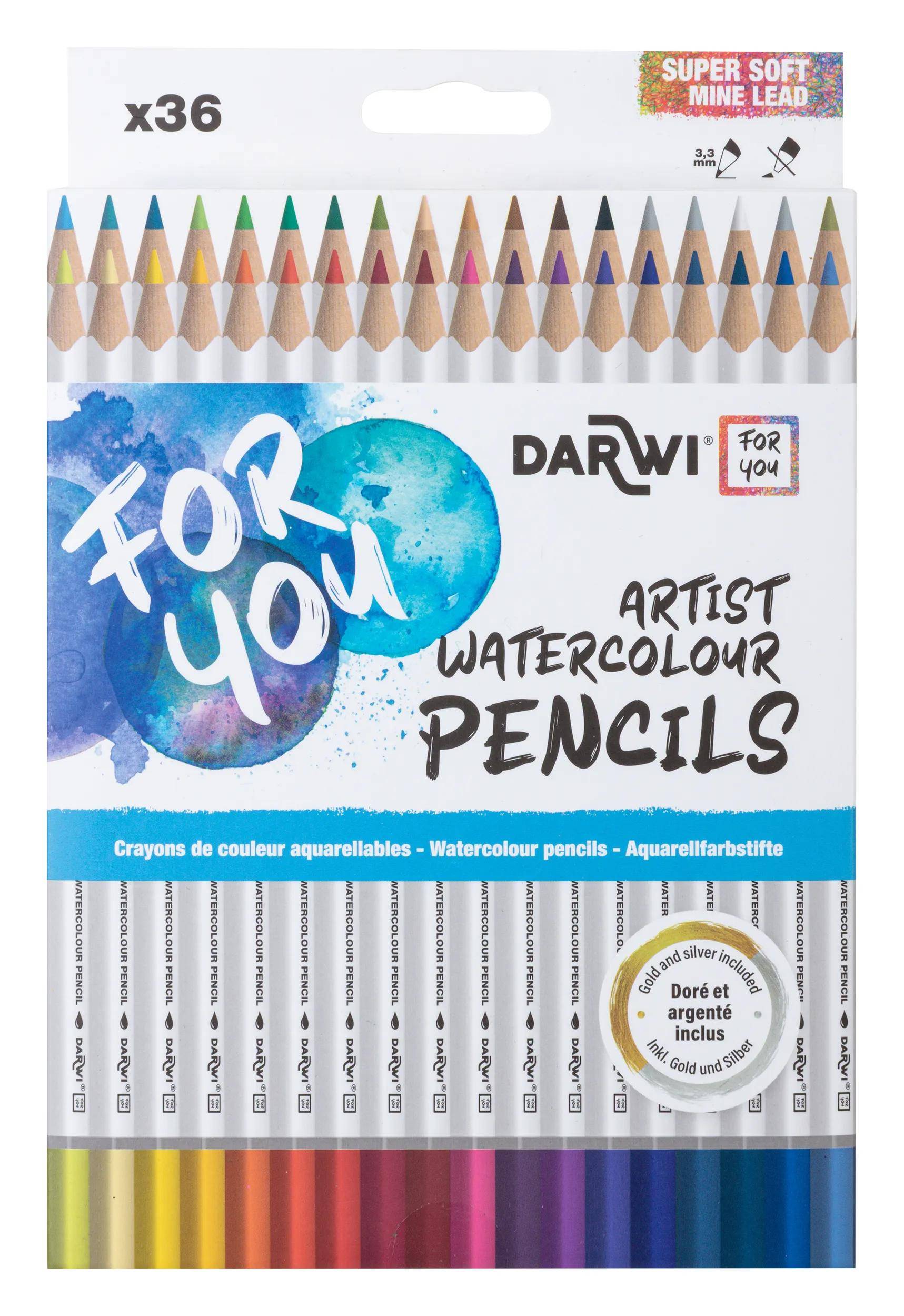 Darwi 4x DFY 36 Aquarellfarbstifte DF2200036K01C