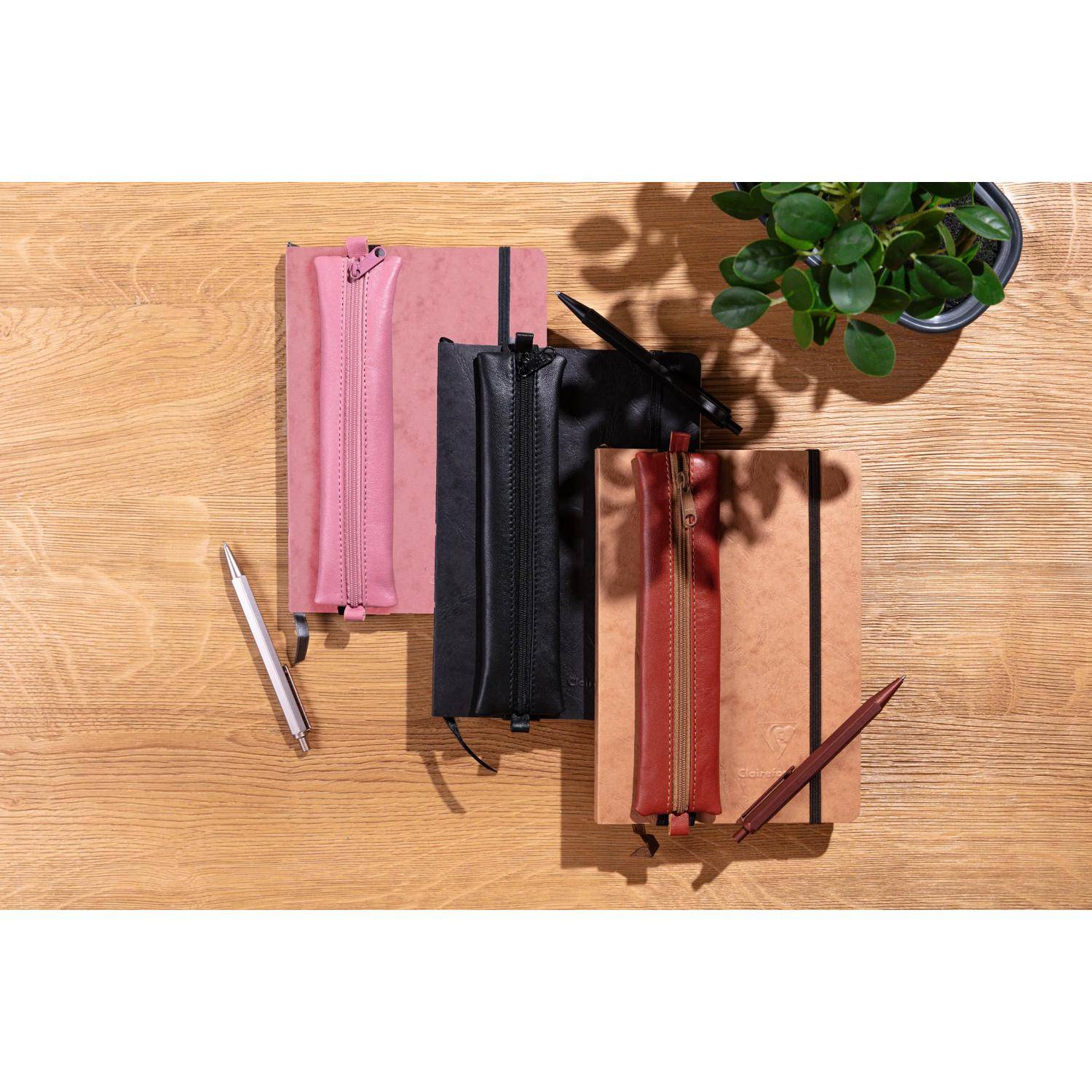 Clairefontaine Set, Notizbuch A5 liniert + Federmäppchen, tabak 793469C