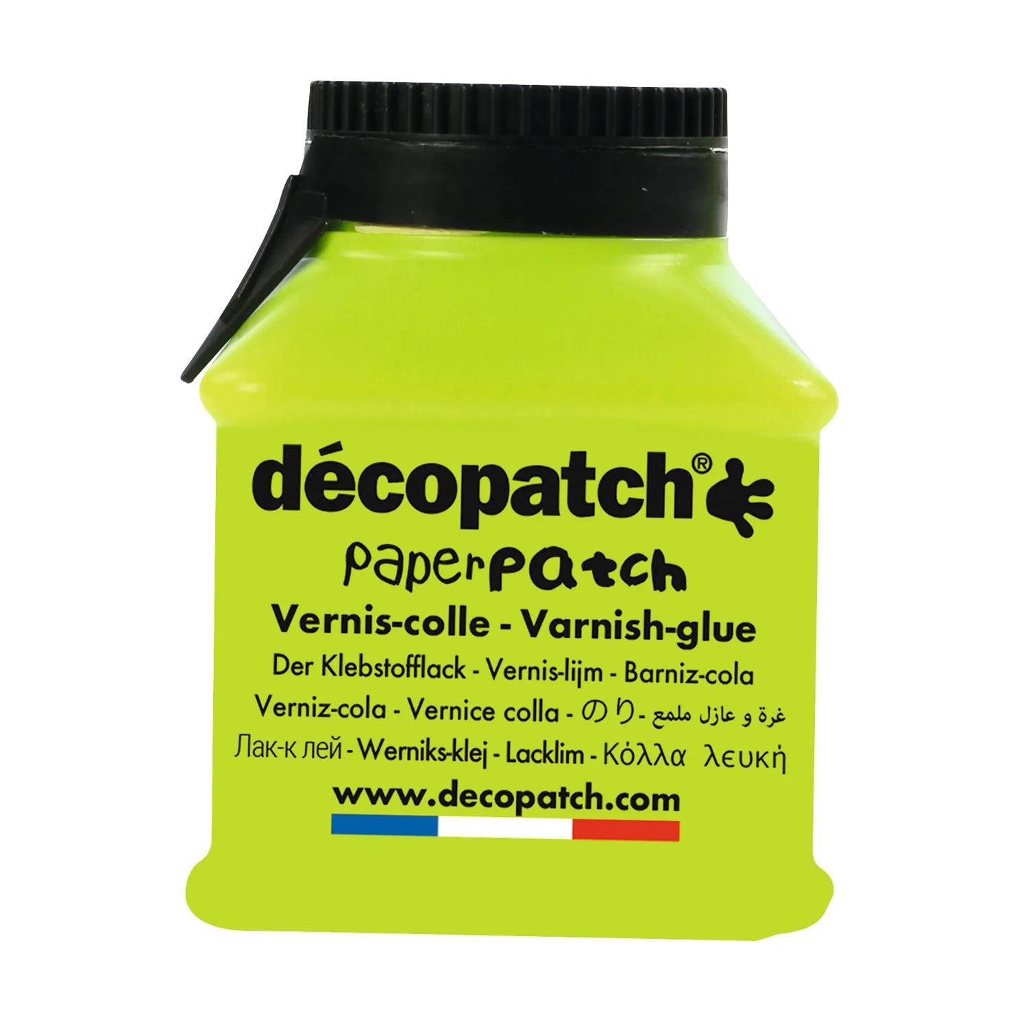 Décopatch 60x Klebstofflack 70ml, mehrsprachig (FR/EN/DE/NL) Grün PP70AO