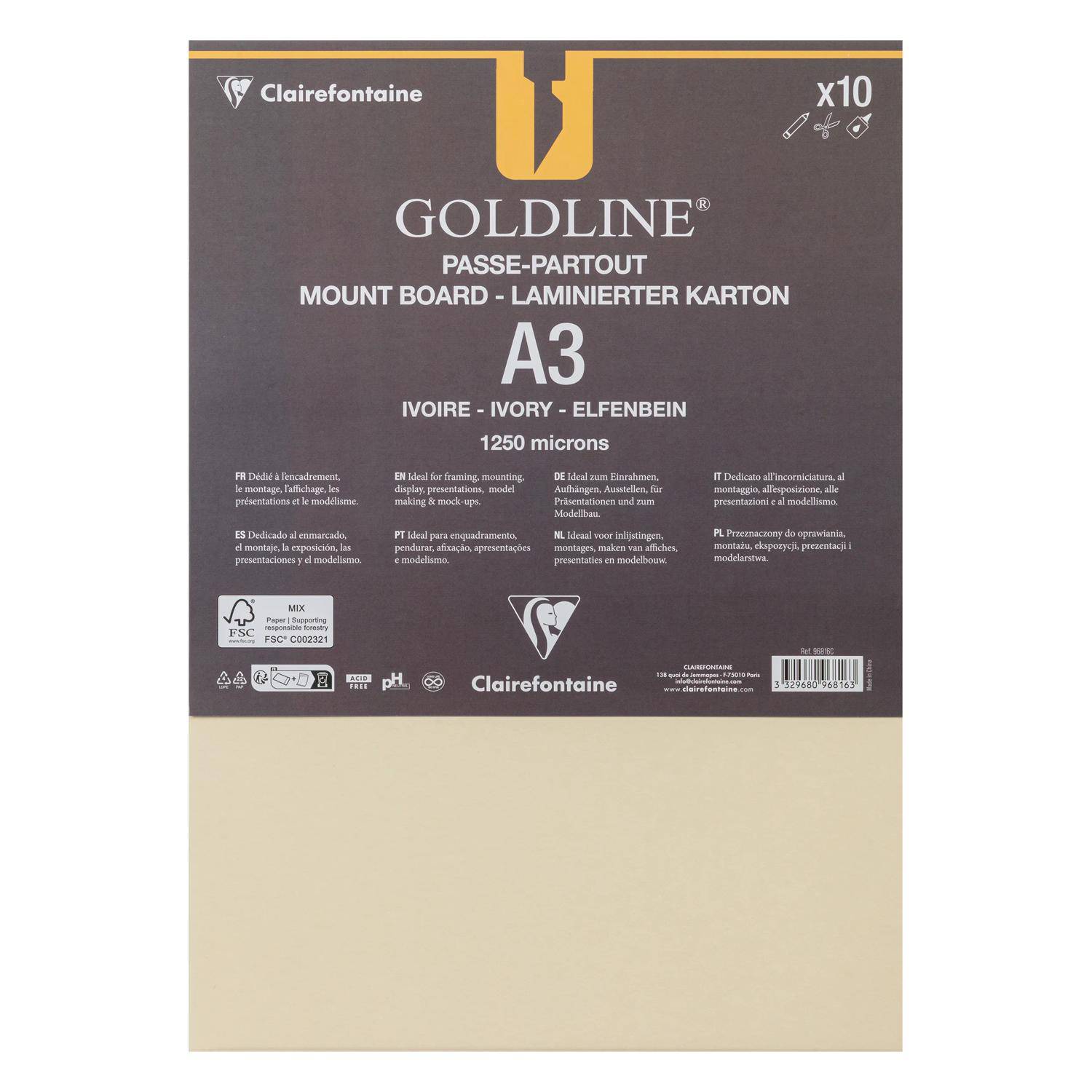 Clairefontaine 10 Passepartouts A3 elfb 1,25 mm 96816C