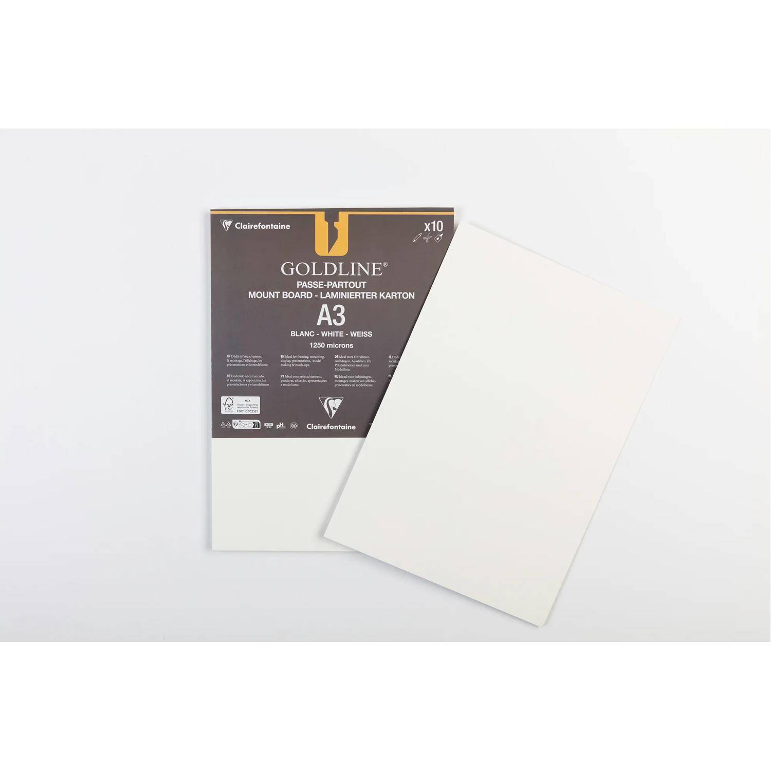 Clairefontaine 10 Passepartouts A3 weis, 1,25 mm 96814C