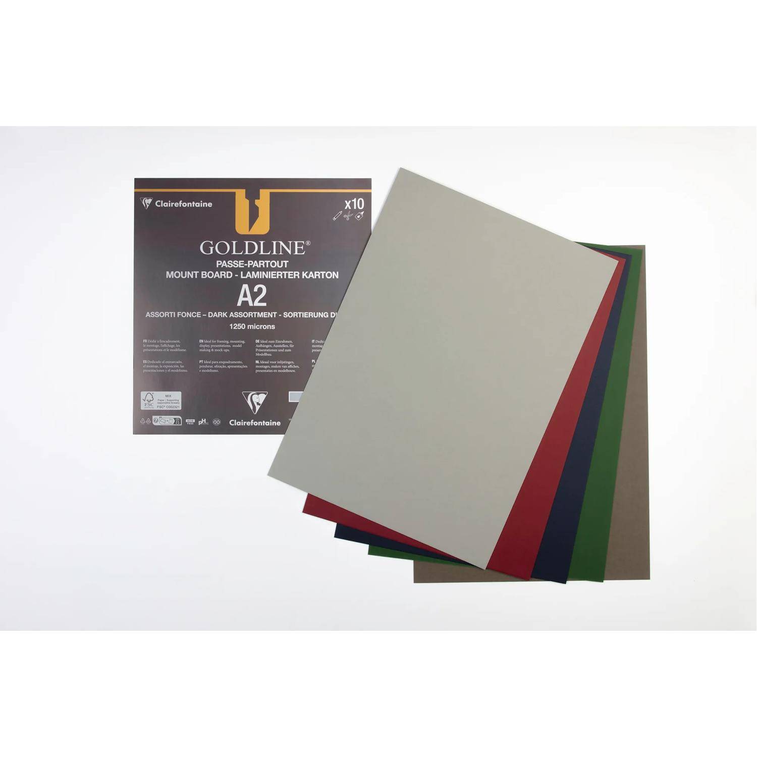 Clairefontaine 10 Passepartout A2 sortiert 1,25 mm 96813C