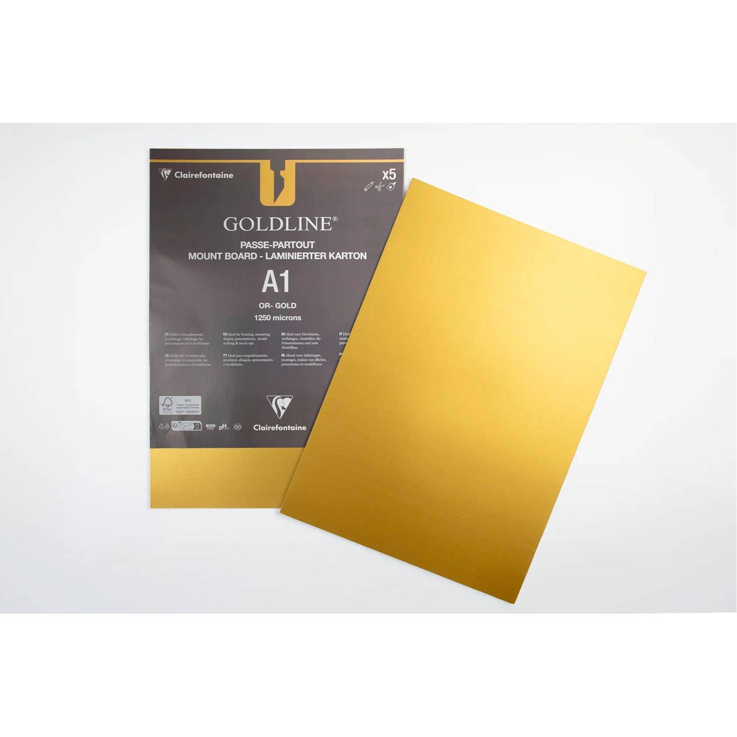 Clairefontaine 5 Passepartouts A1 Gold 1,25 mm 96808C