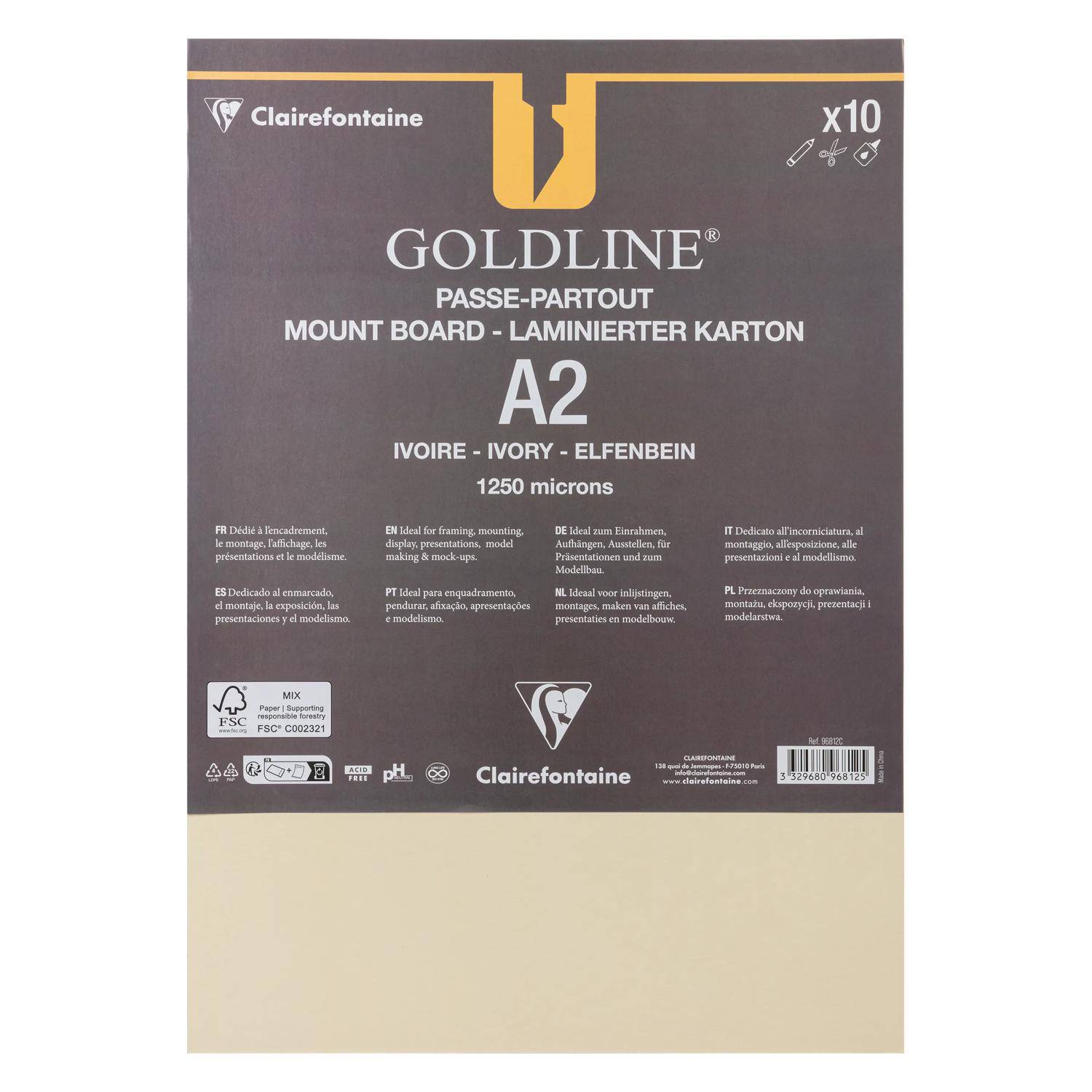 Clairefontaine 10 Passepartouts A2 elfb 1,25 mm 96812C