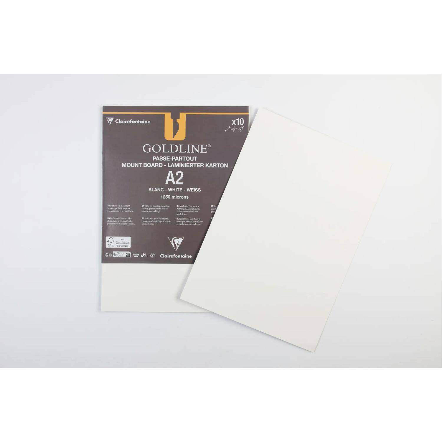Clairefontaine 10 Passepartouts A2, weis, 1,25 mm 96810C