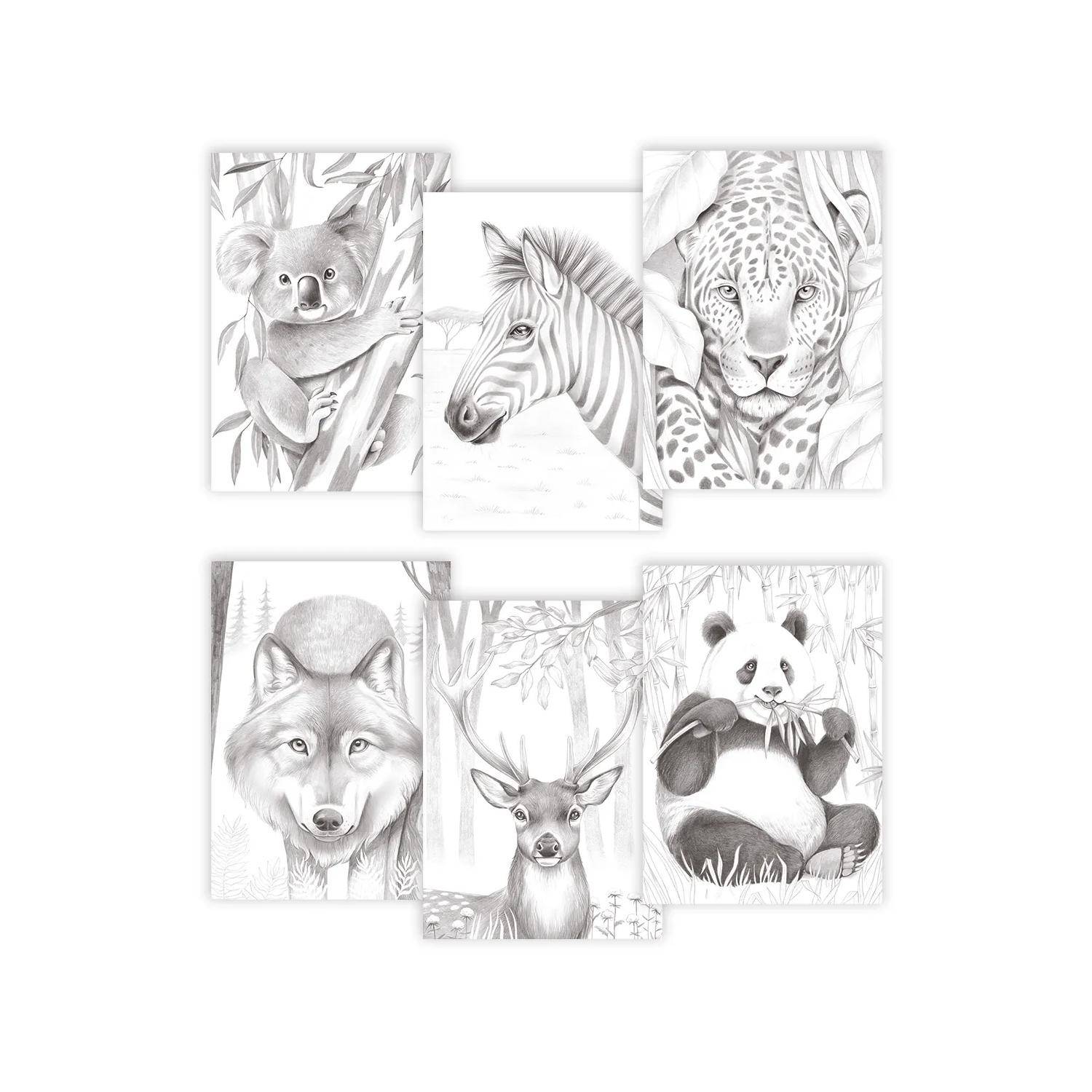 Clairefontaine 5x Odelia Malblock 20Bl A4 250g Tiere 95744C