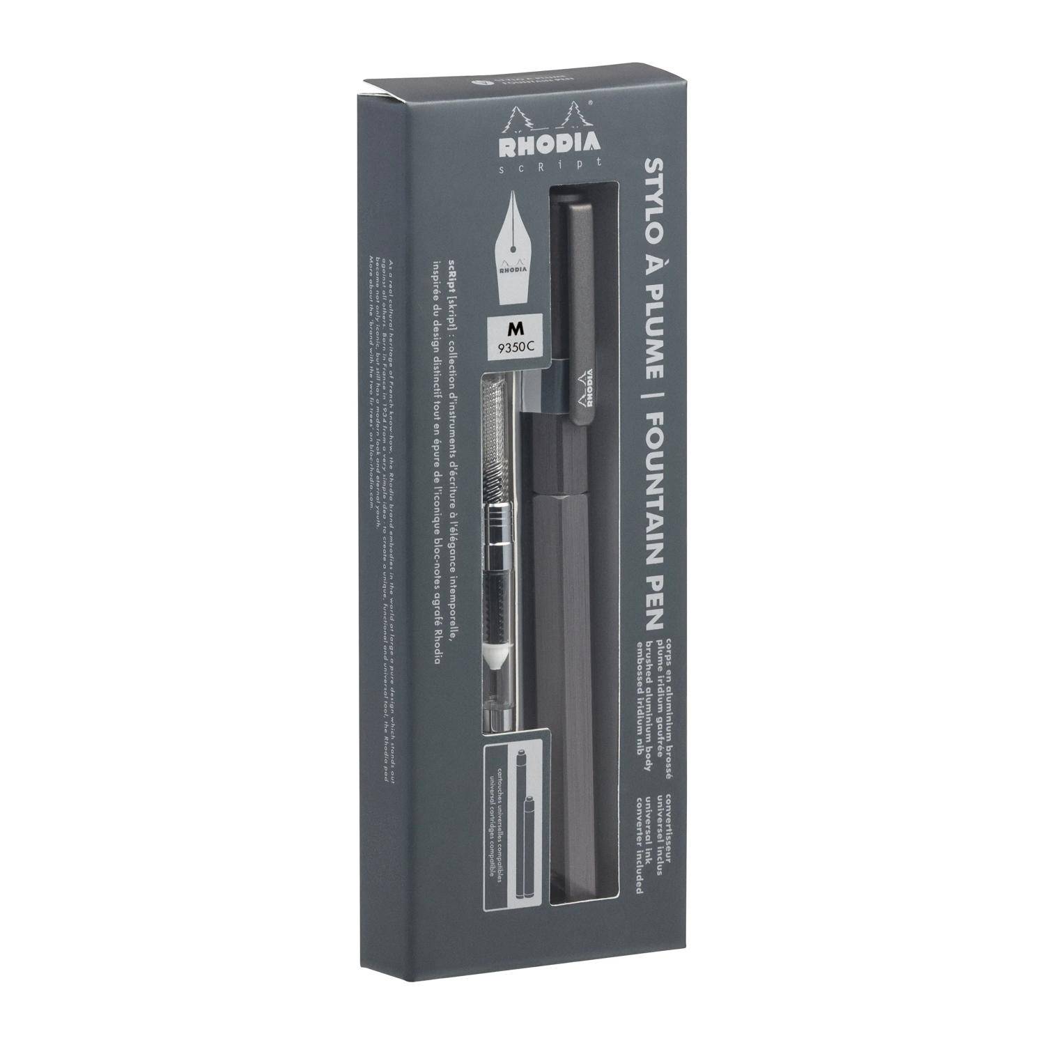 Rhodia Rhodia scRipt, Füllfederhalter, Federstärke M - Titan 9350C