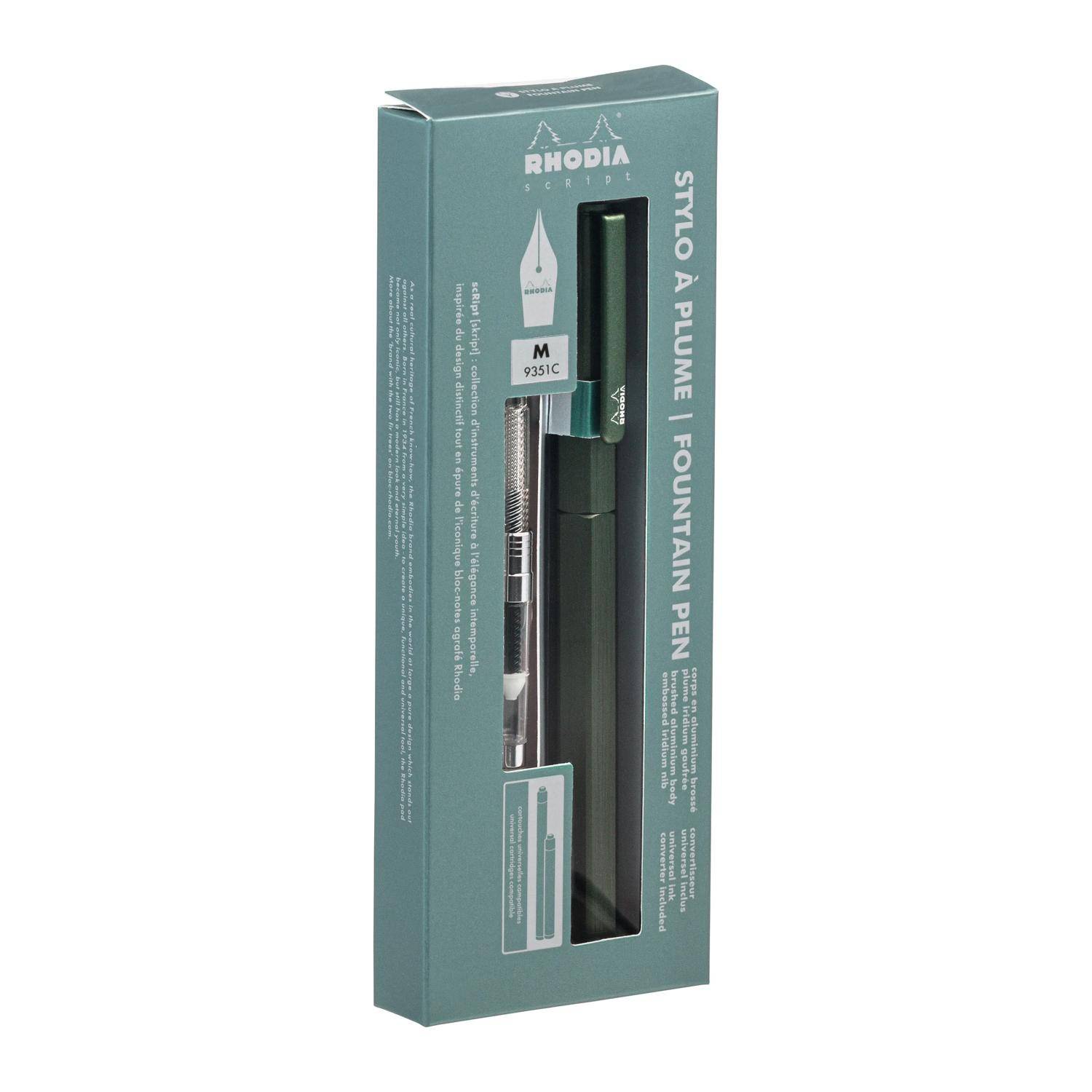 Rhodia Rhodia scRipt, Füllfederhalter, Federstärke M - Salbeigrün 9351C