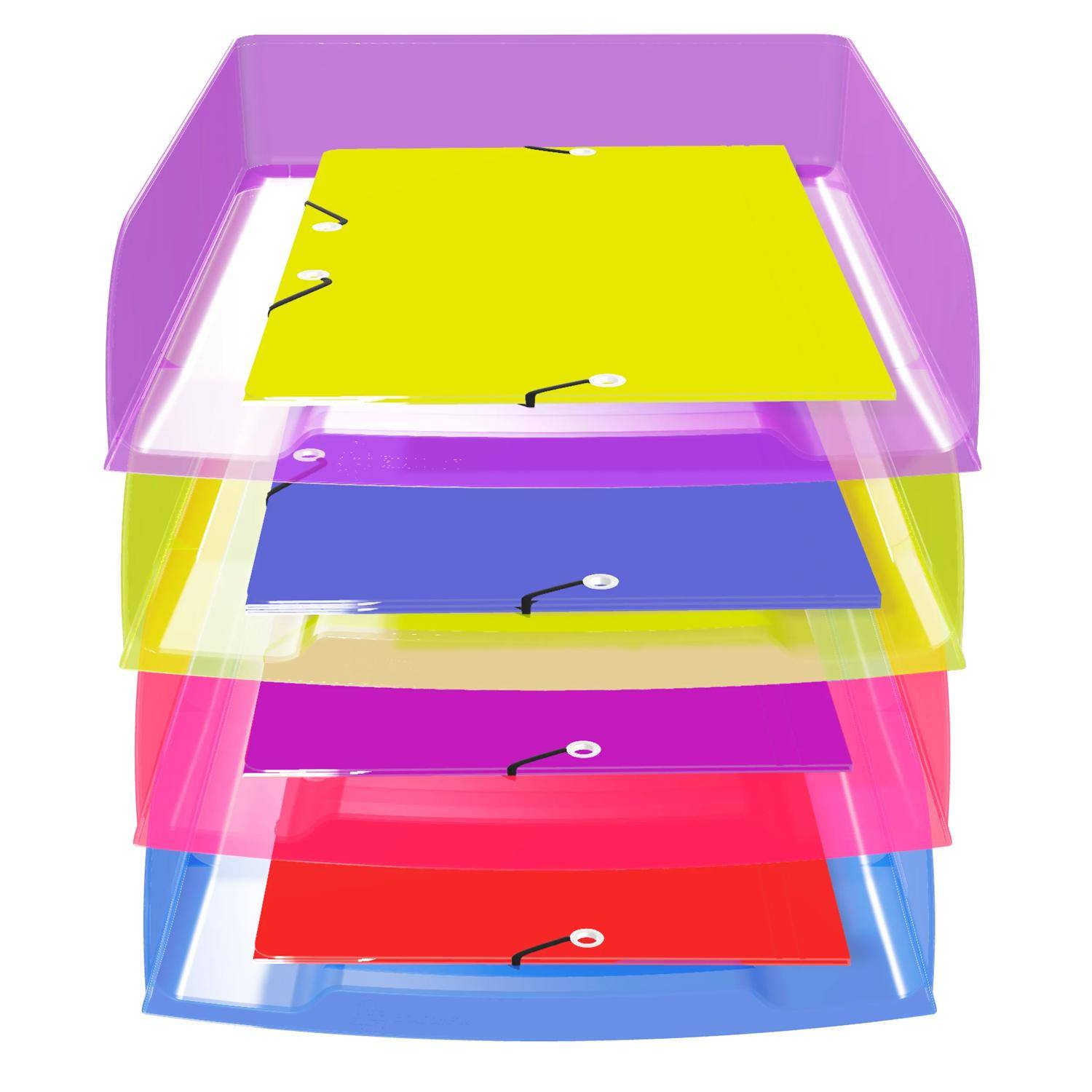 Exacompta Set mit 4 Briefablagen Combo Styli, Crystal sortiert 111808SETD