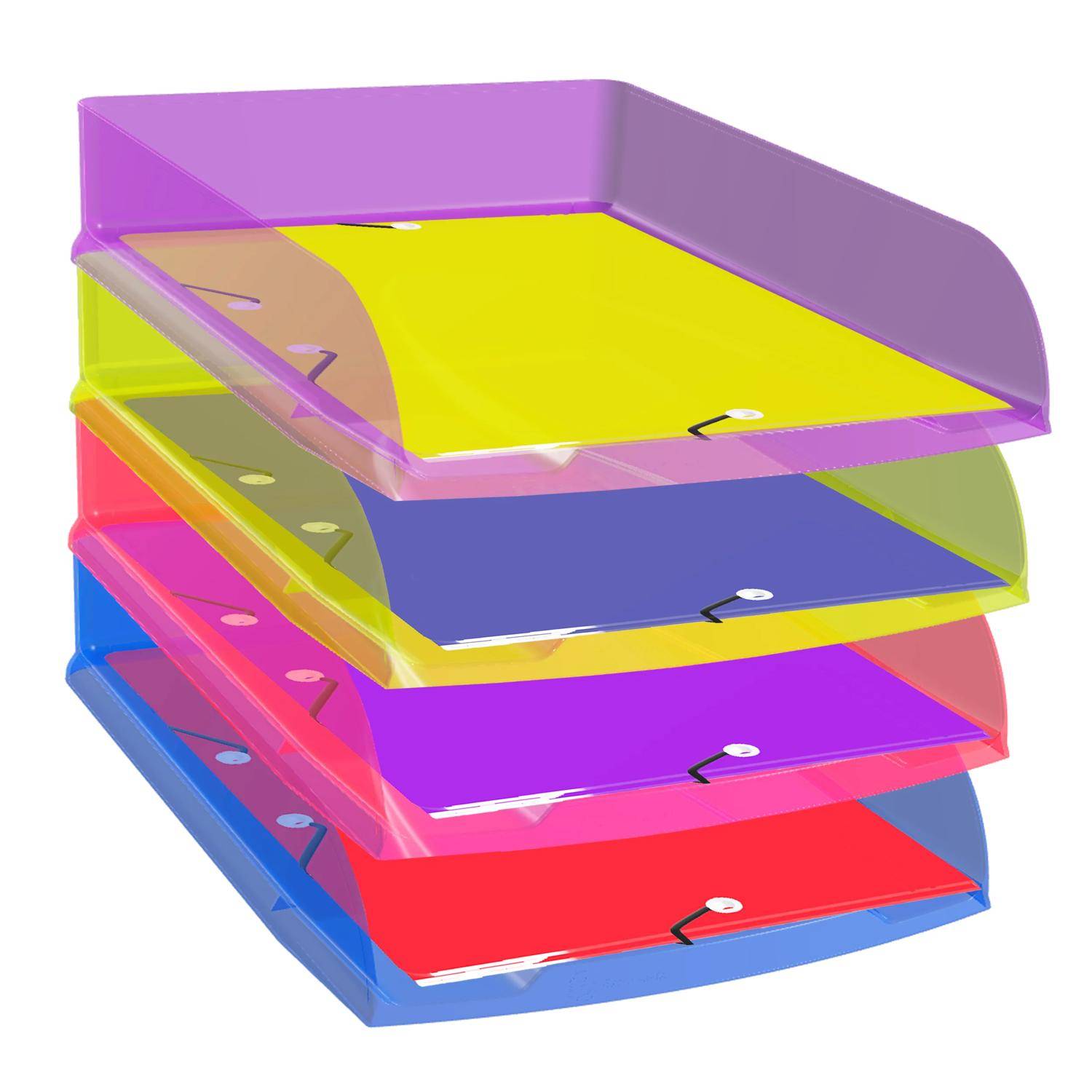 Exacompta Set mit 4 Briefablagen Combo Styli, Crystal sortiert 111808SETD