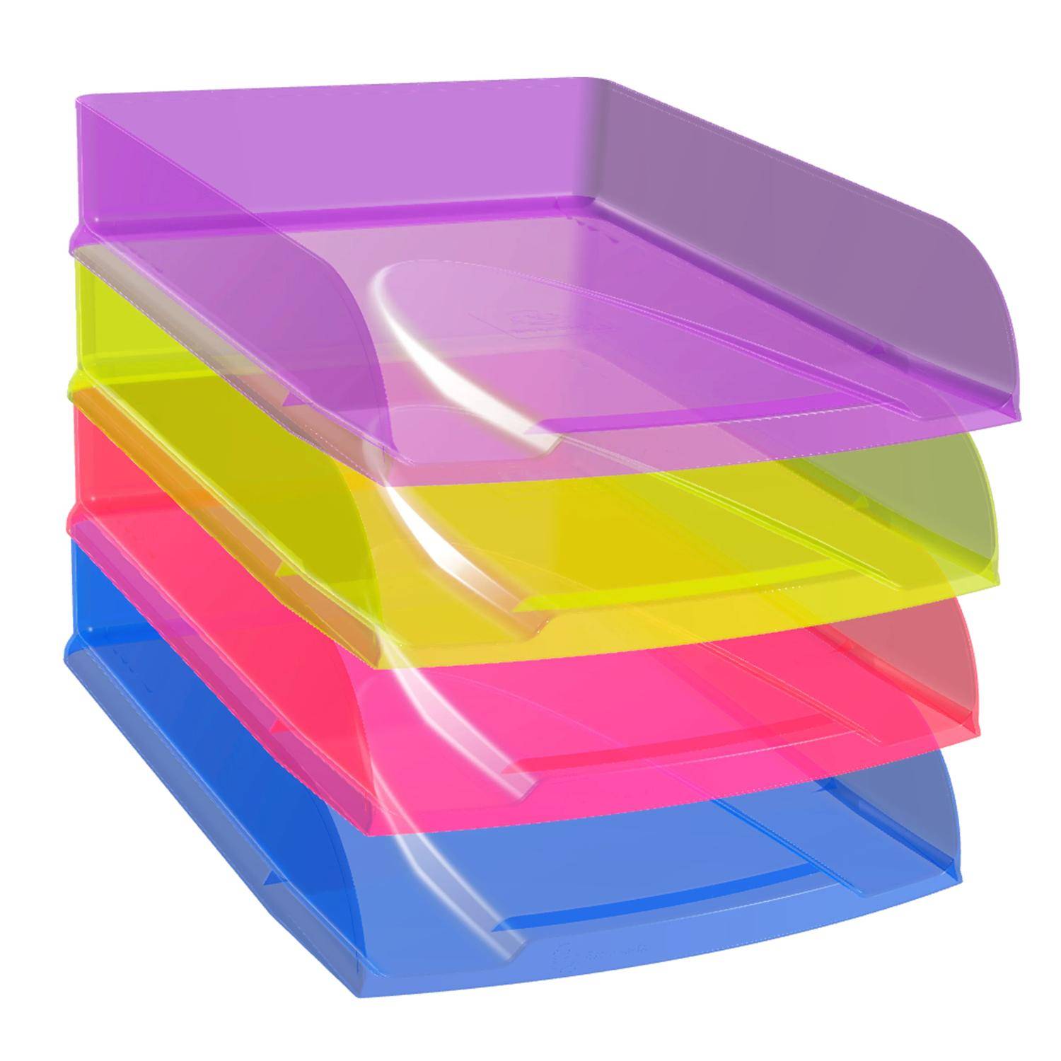 Exacompta Set mit 4 Briefablagen Combo Styli, Crystal sortiert 111808SETD