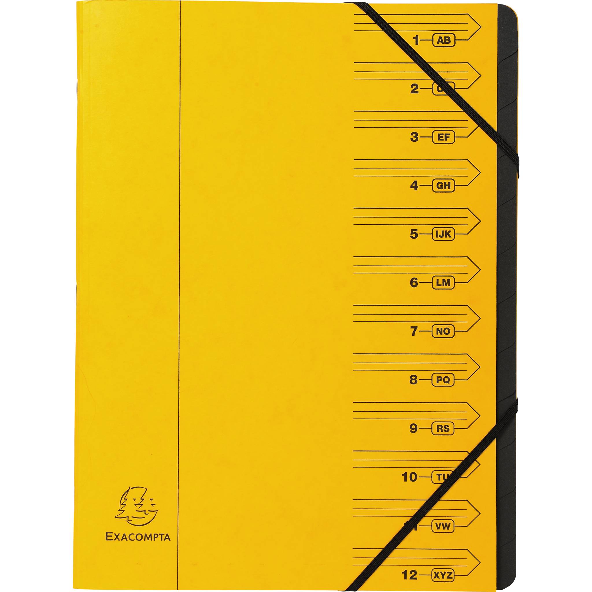 Exacompta 8x Aktionsset Ordnungsmappe A4, 12-teilig, CS-Karton sortiert 541230SE