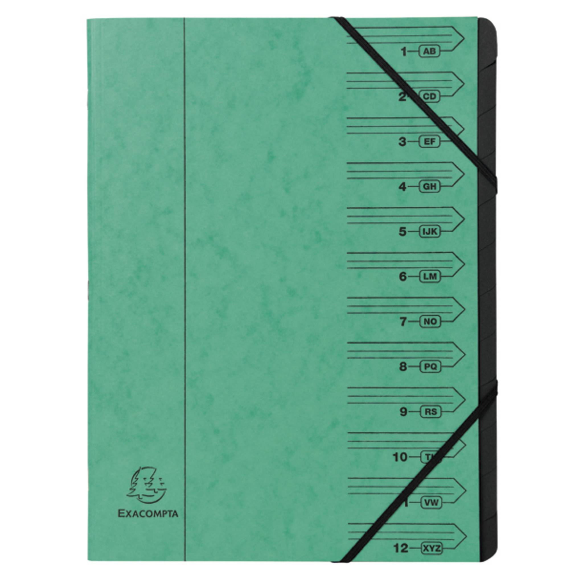 Exacompta 8x Aktionsset Ordnungsmappe A4, 12-teilig, CS-Karton sortiert 541230SE