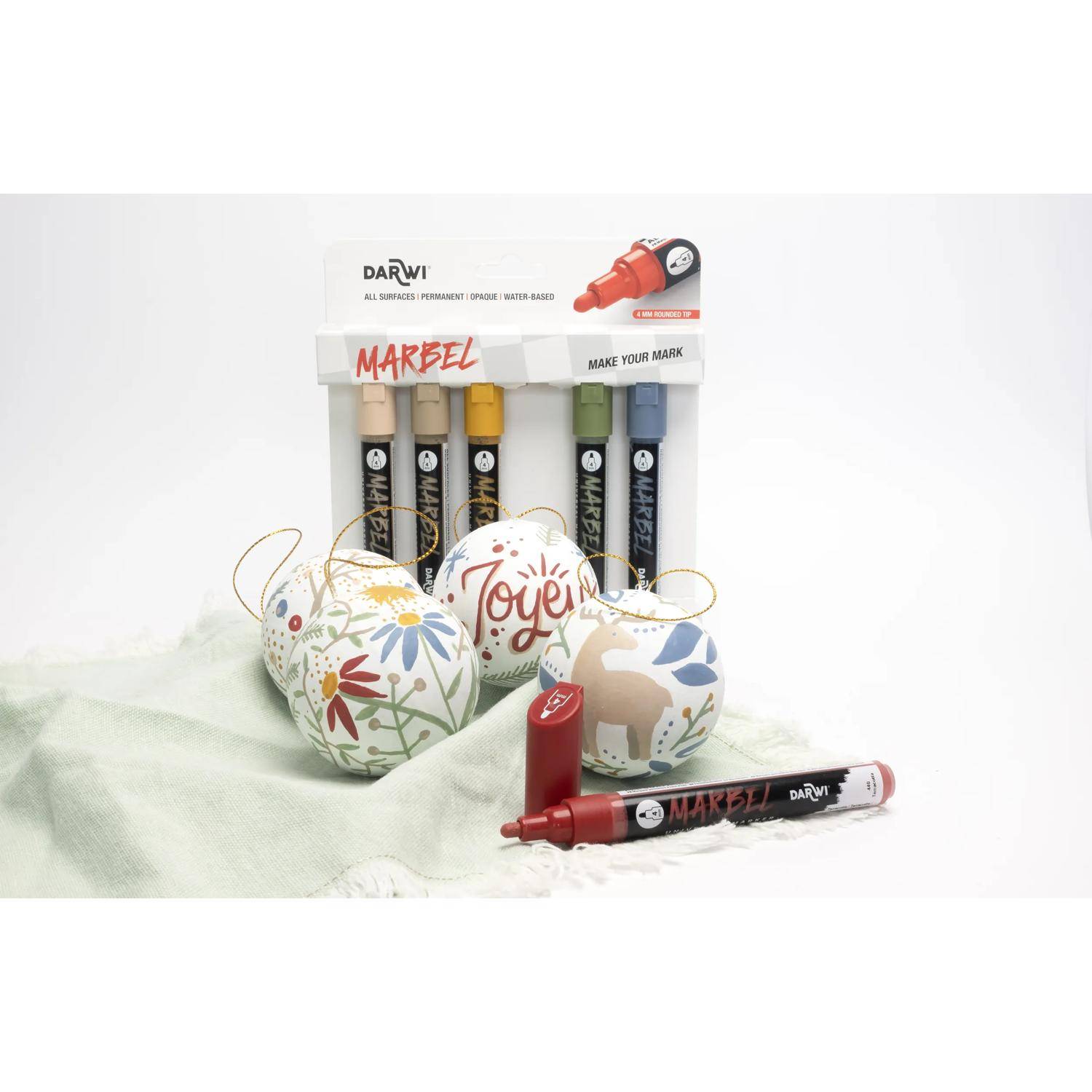 Darwi Set 6 Universalmarkern Acrylfarben, Rund 4mm, Natur DA0226004K01C