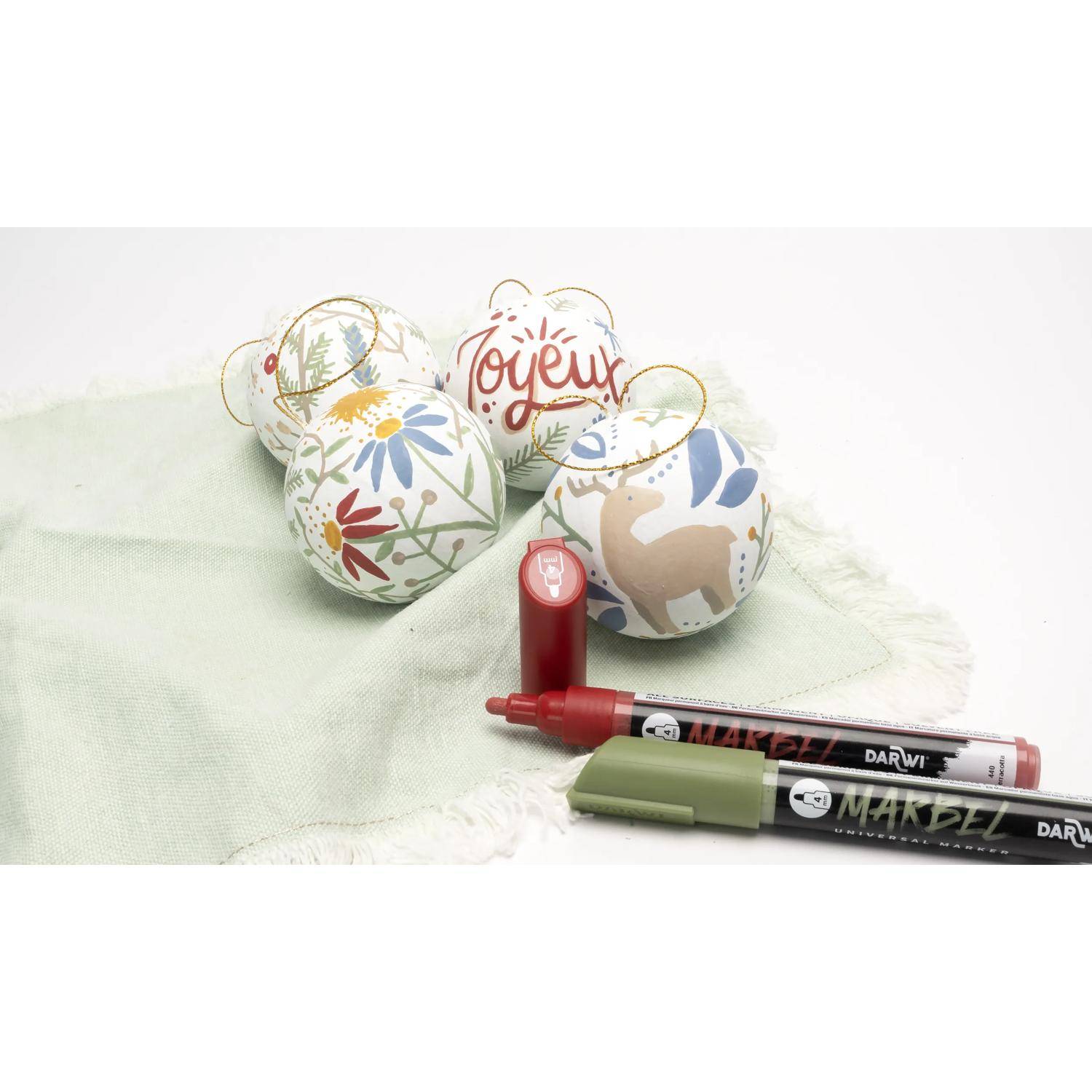 Darwi Set 6 Universalmarkern Acrylfarben, Rund 4mm, Natur DA0226004K01C