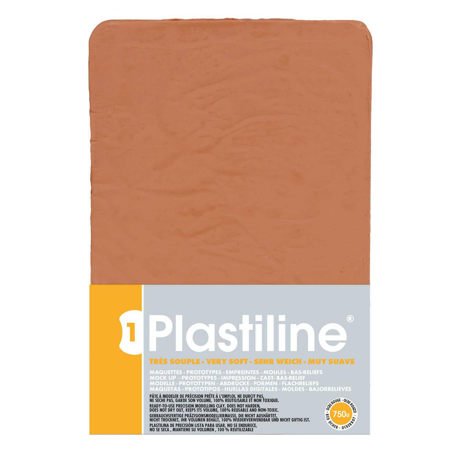 Plastiline Plastiline, Block 750g, Härtegrad 1 (sehr weich) - Ockerrot 7340T