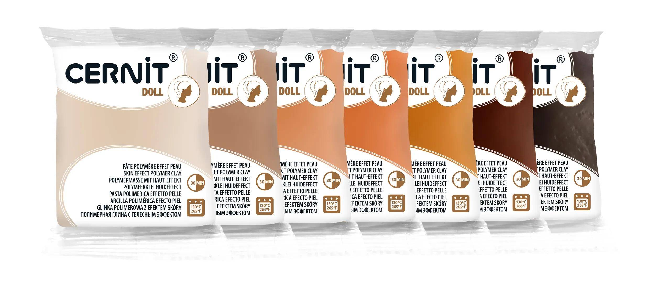 Cernit 6x Cernit DOLL 56 g Weiss CE0950056010C