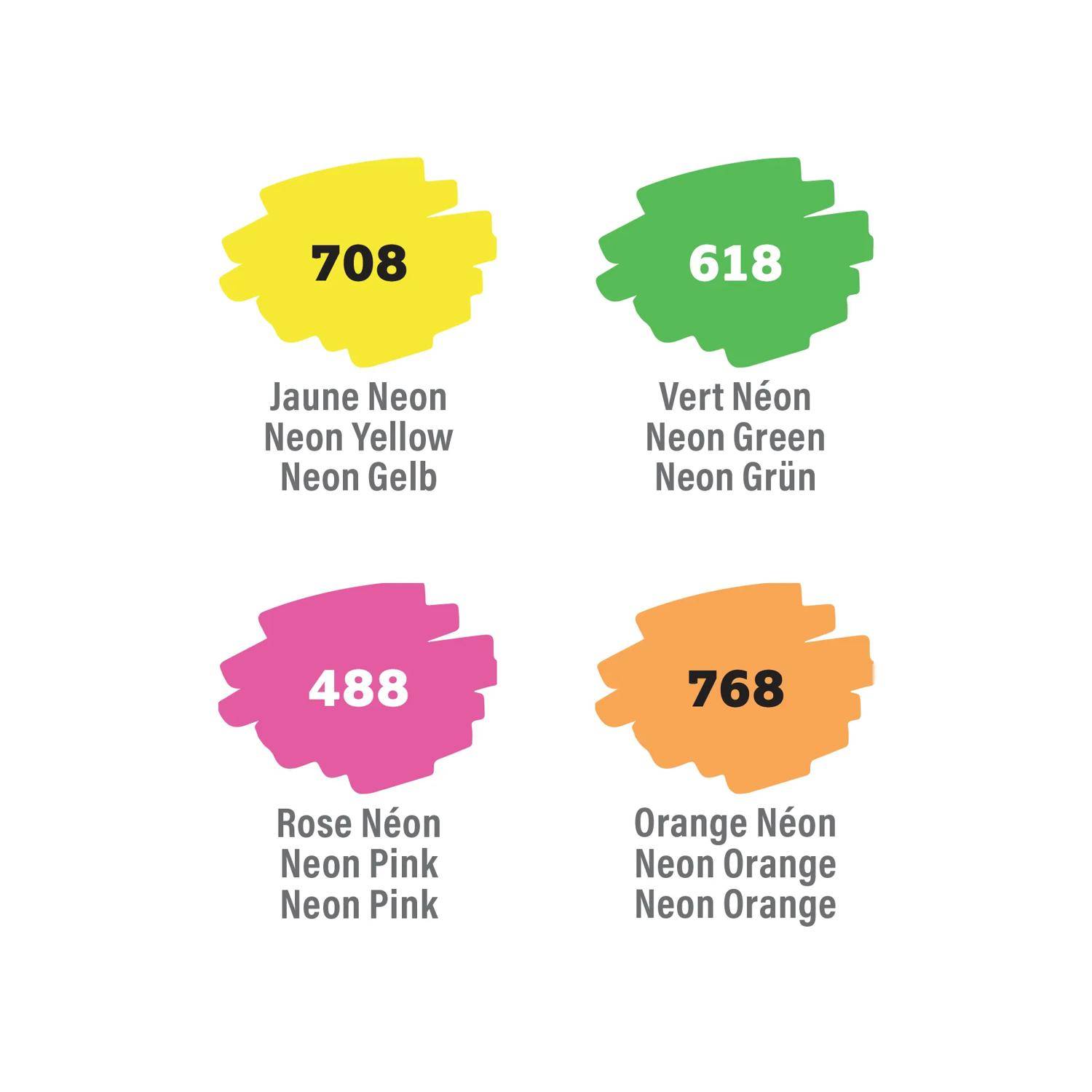 Darwi Set 6 Universalmarkern Acrylfarben, Rund 4mm, Neonfarben DA0246004K01C
