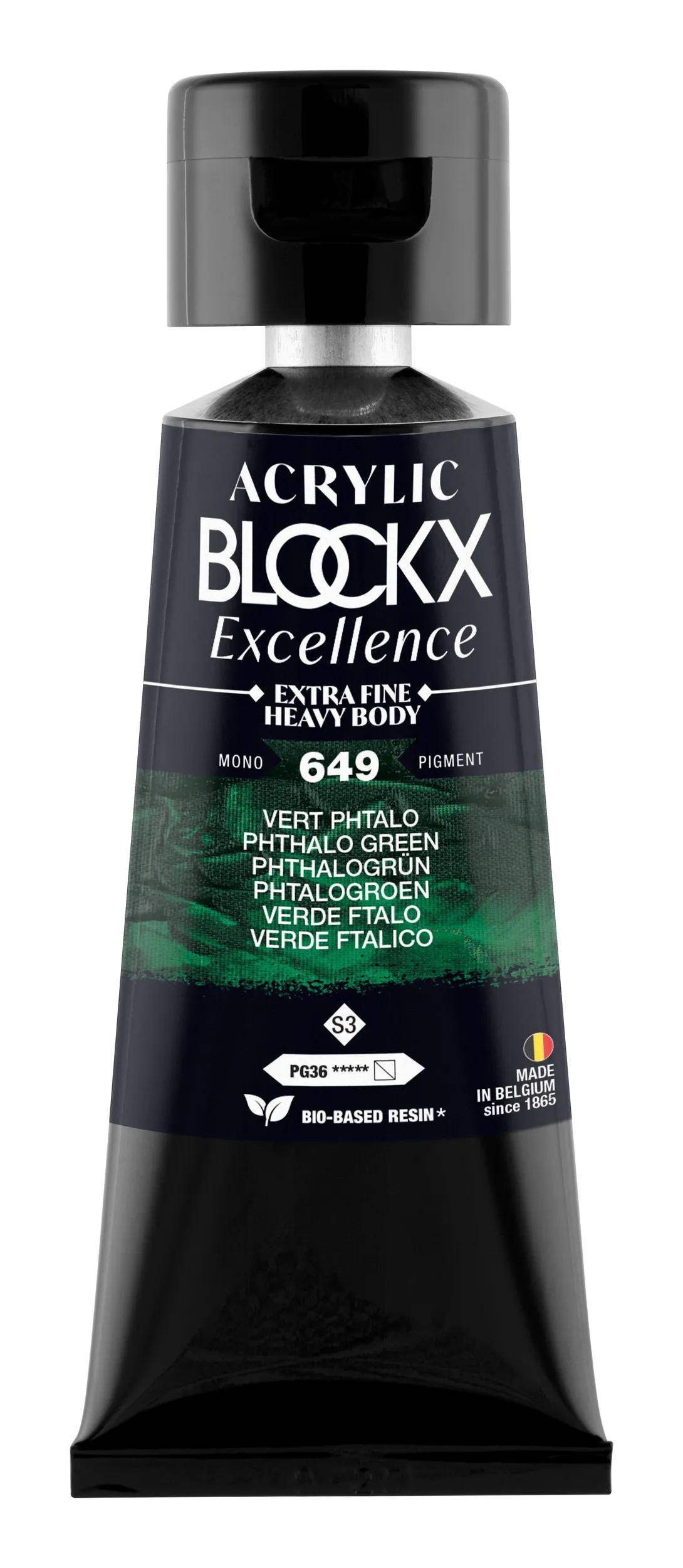 Blockx 3x Acryl EF Phthalogruen S3 75 ml 71649BXC