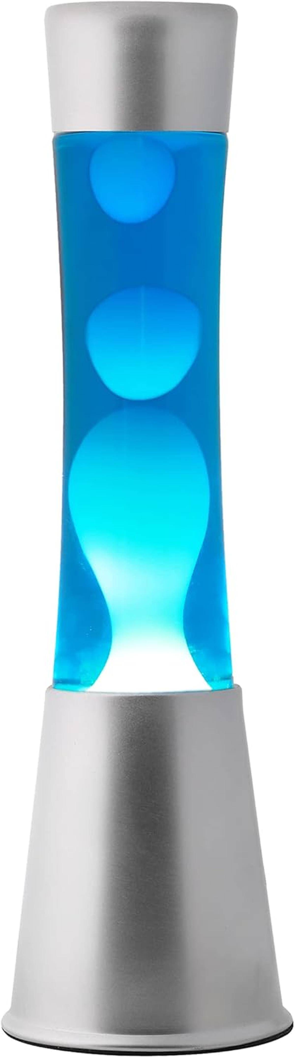I-TOTAL® Lavalampe Magie Einzigartiges für Ihr Zuhause Blue Liquid Silver Base