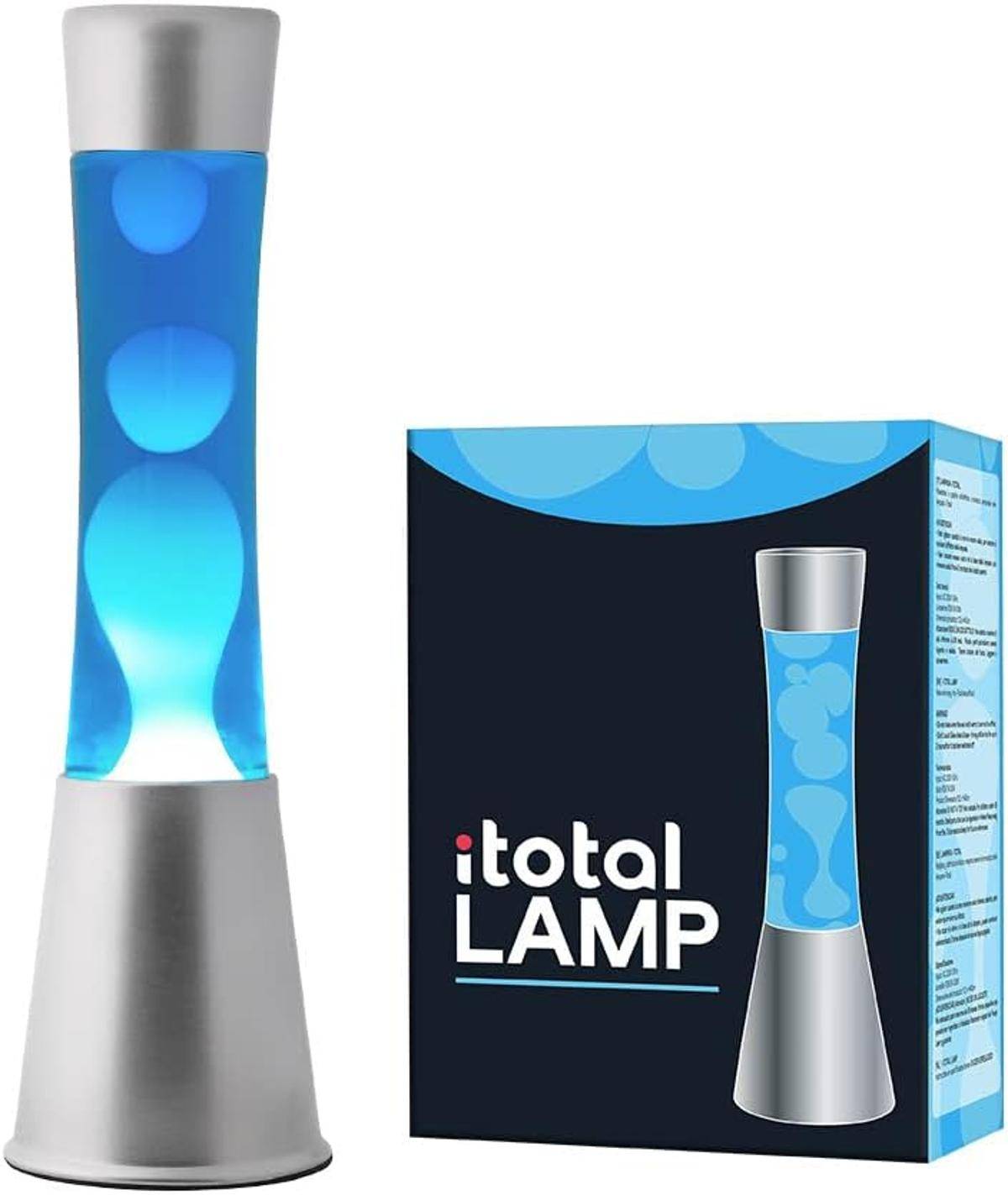 I-TOTAL® Lavalampe Magie Einzigartiges für Ihr Zuhause Blue Liquid Silver Base