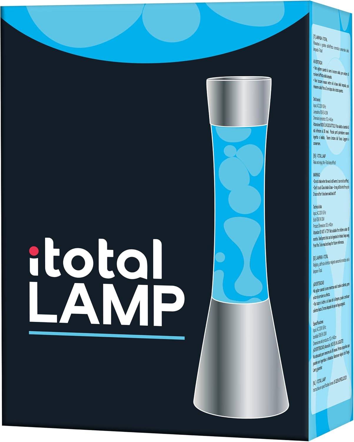 I-TOTAL® Lavalampe Magie Einzigartiges für Ihr Zuhause Blue Liquid Silver Base