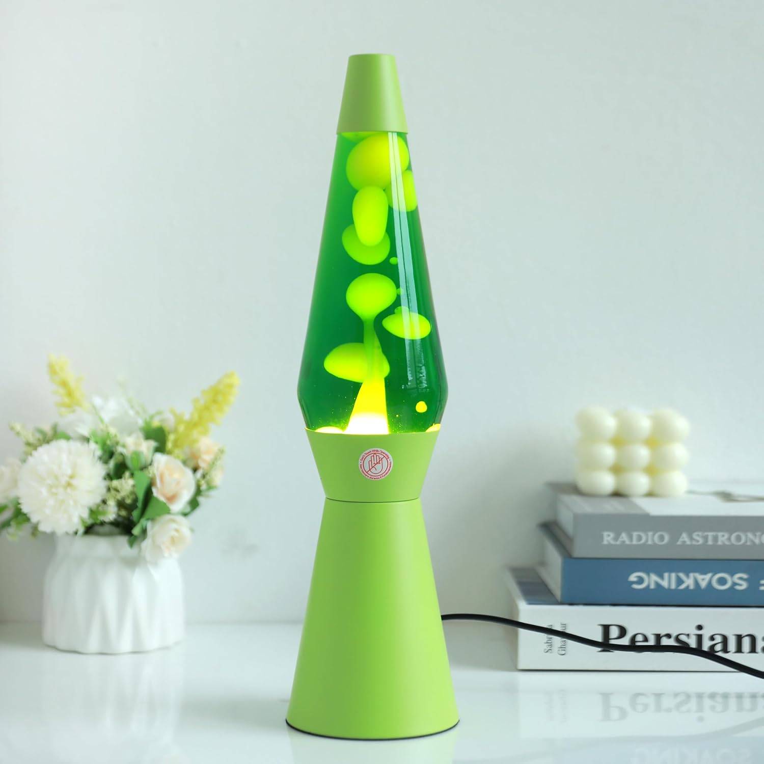 I-TOTAL® Lavalampe Magie Einzigartiges für Ihr Zuhause Pastell Grünes Spaceship