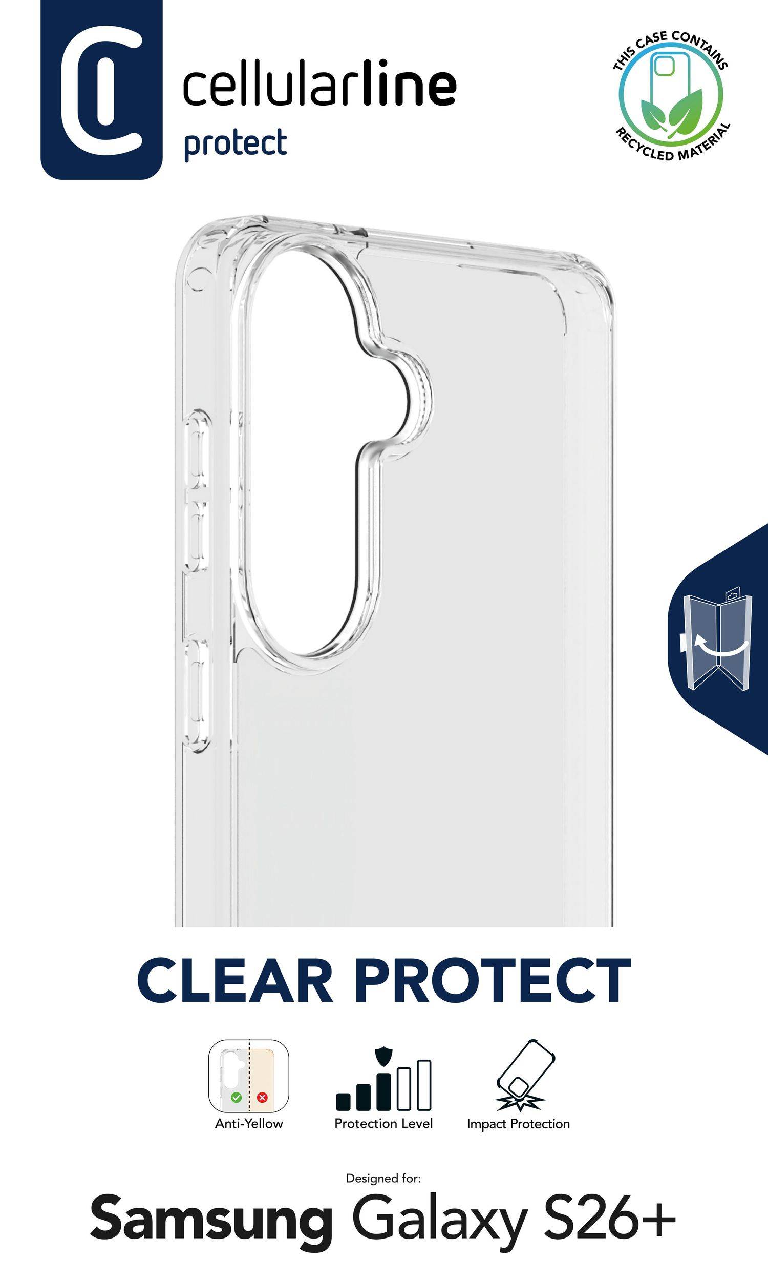 Cellularline Clear Strong Case für Samsung S26 Edge
