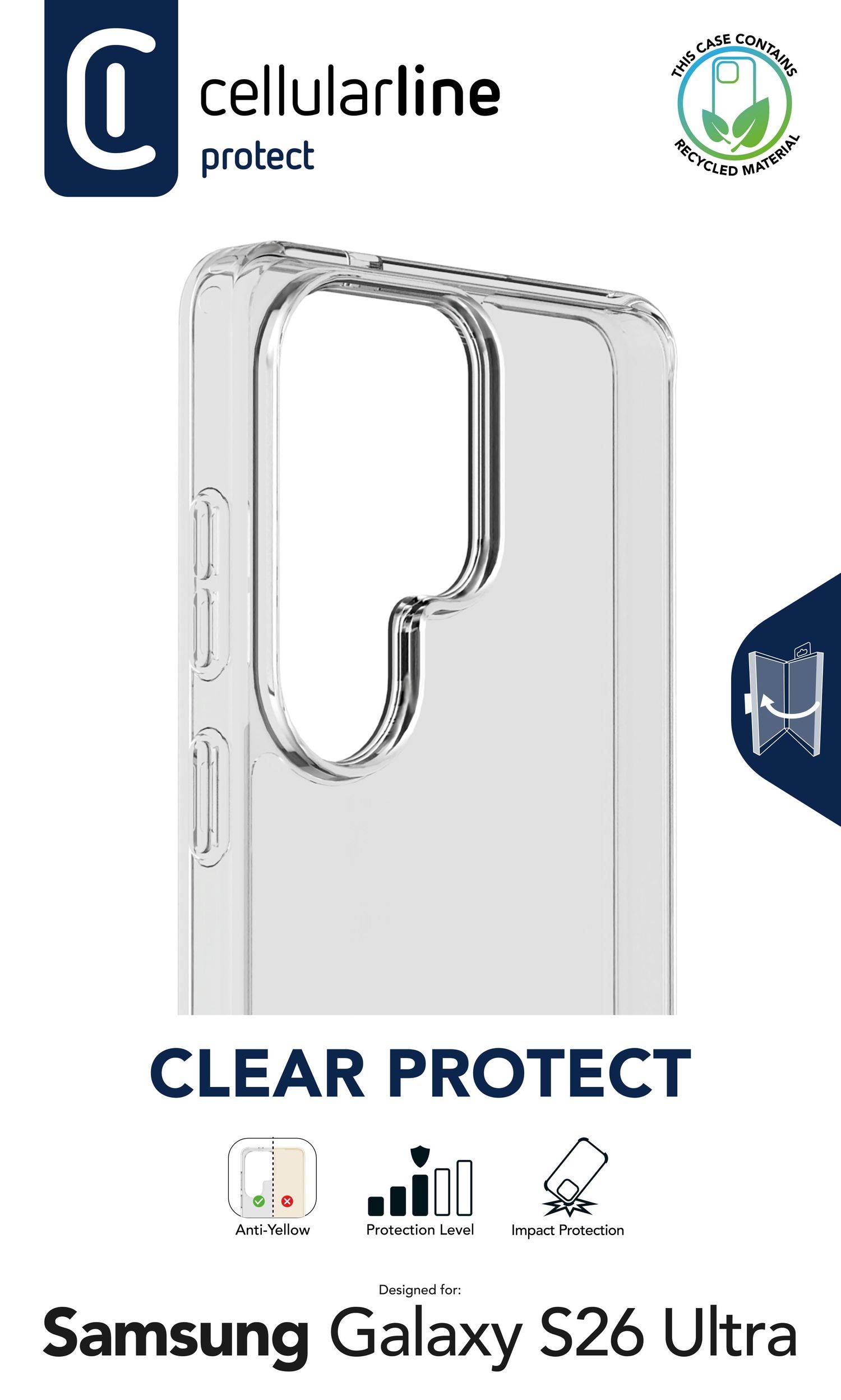 Cellularline Clear Strong Case für Samsung S26 Ultra