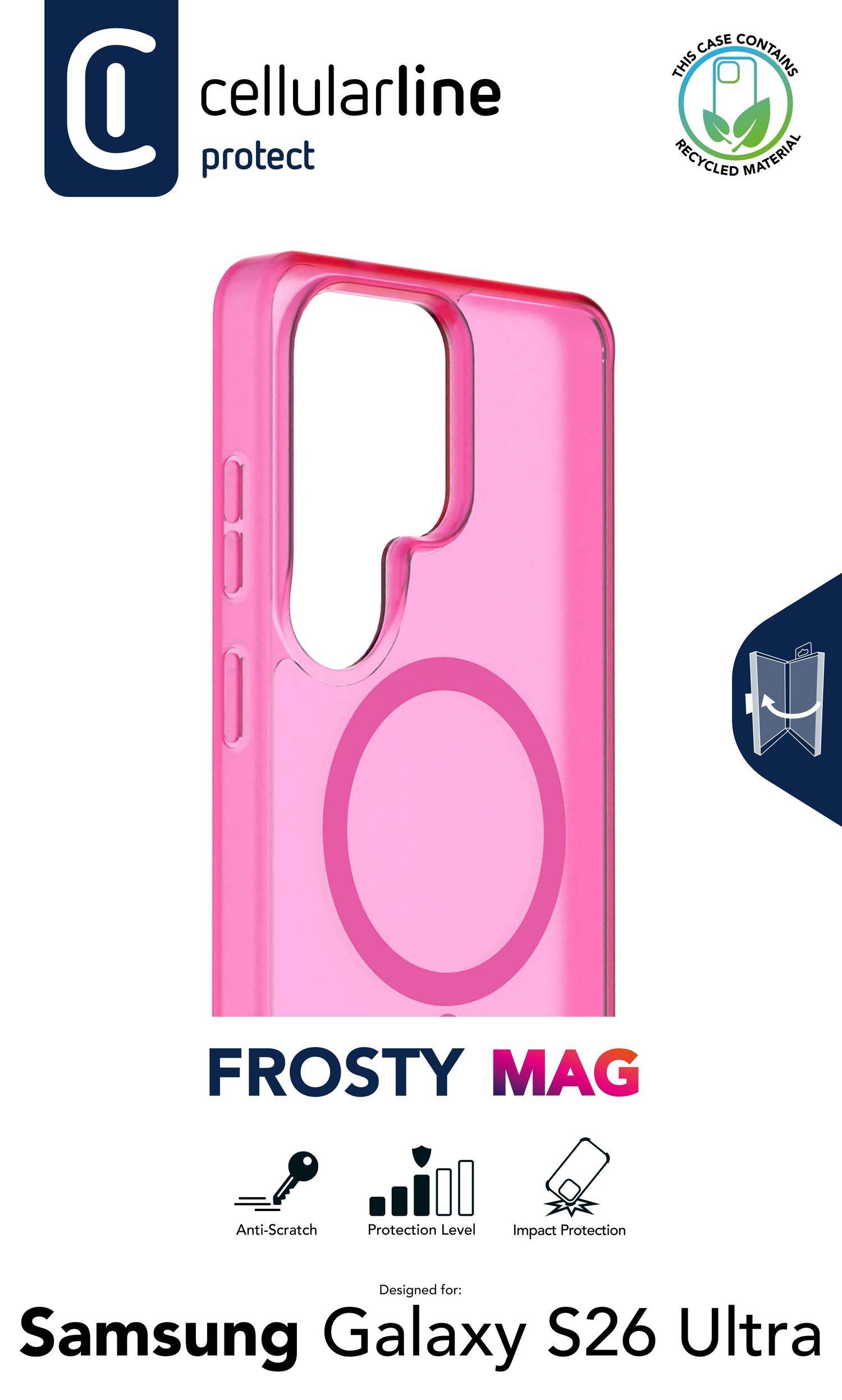 Cellularline FROSTY MAG MagSafe Case Samsung S26 Ultra Pink