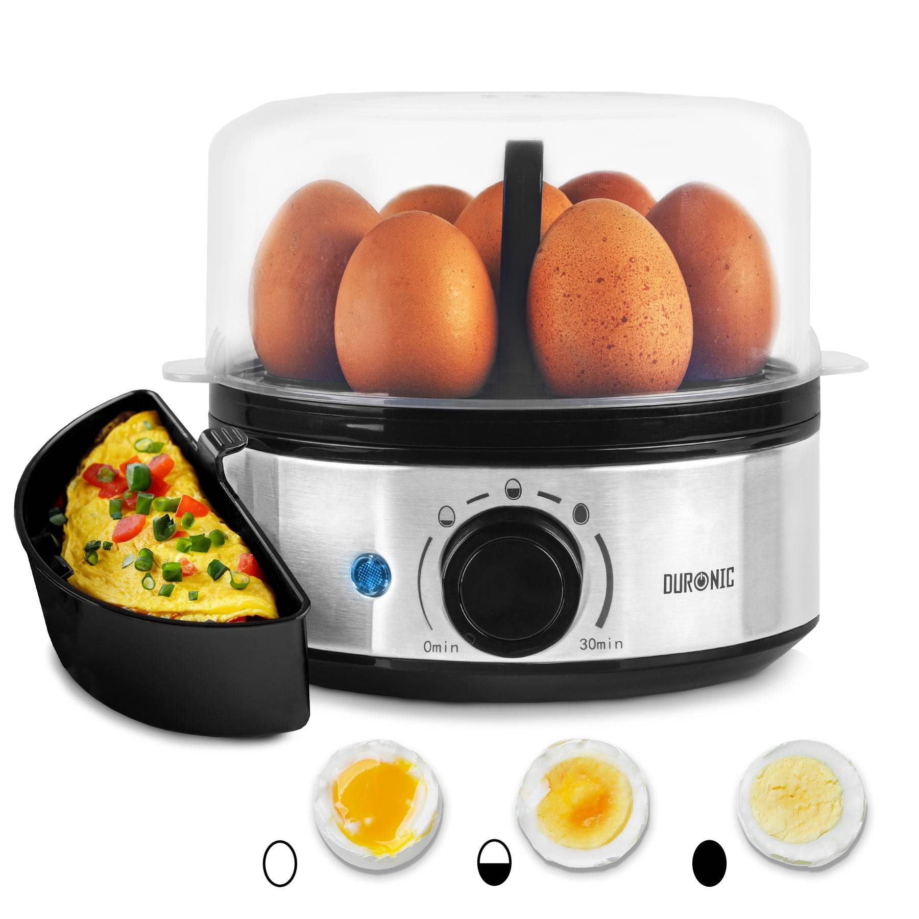 Duronic EB50 BK Eierkocher 7 Eier 400 Watt Frühstücksei Überhitzungsschutz