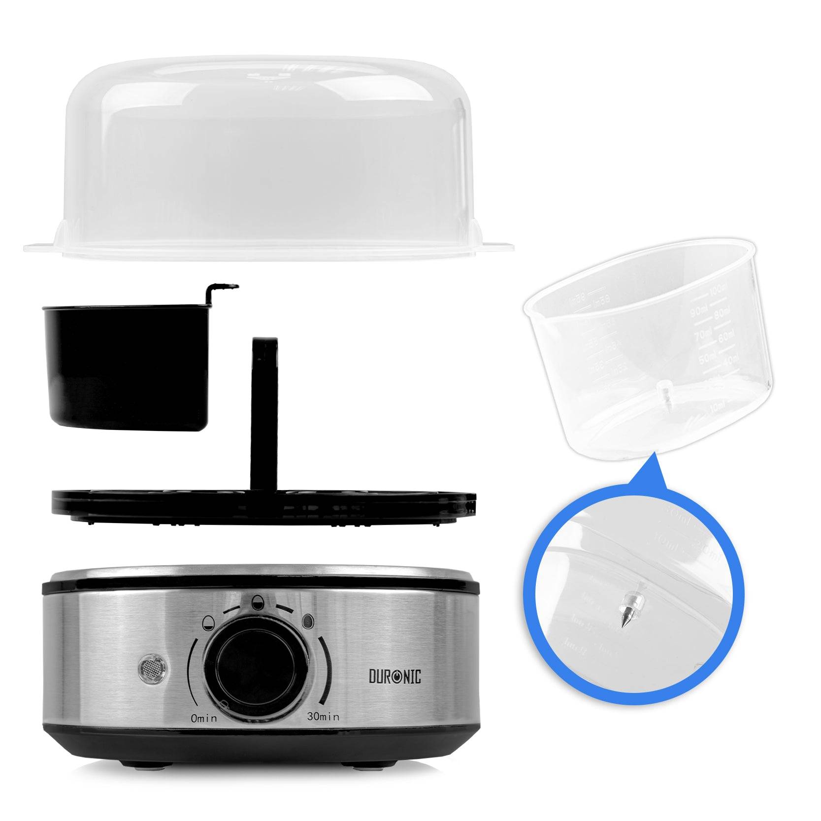 Duronic EB50 BK Eierkocher 7 Eier 400 Watt Frühstücksei Überhitzungsschutz