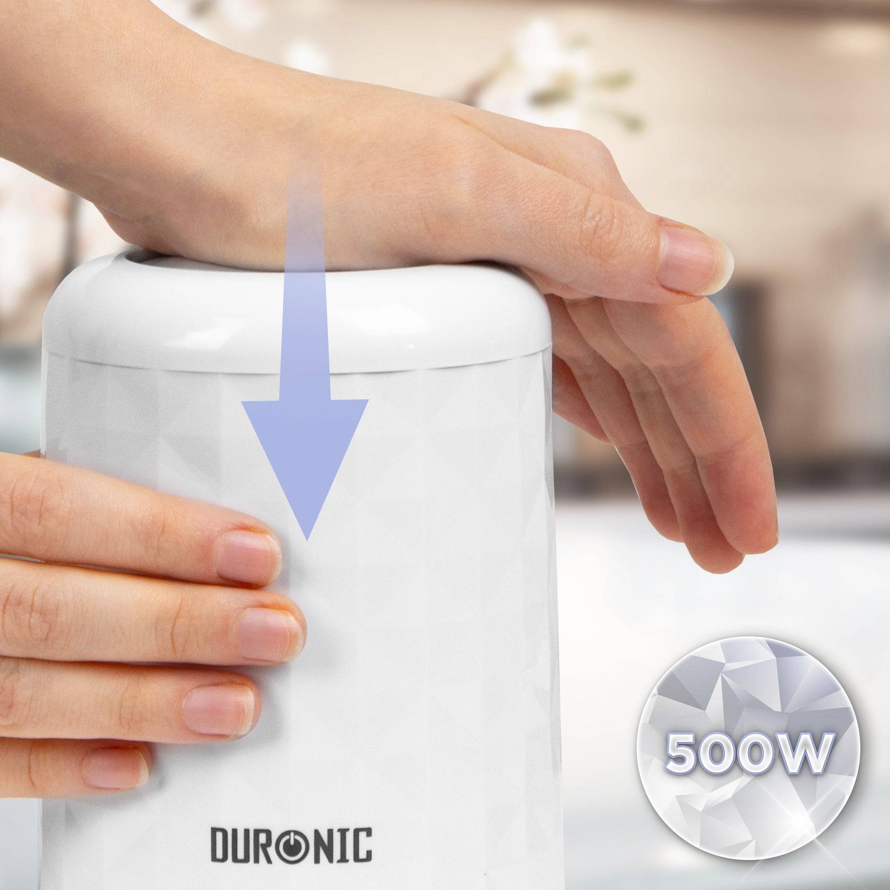 Duronic CH57 WE Elektrischer Zerkleinerer 500W, 2x 700 ml Schüsseln mit Deckel