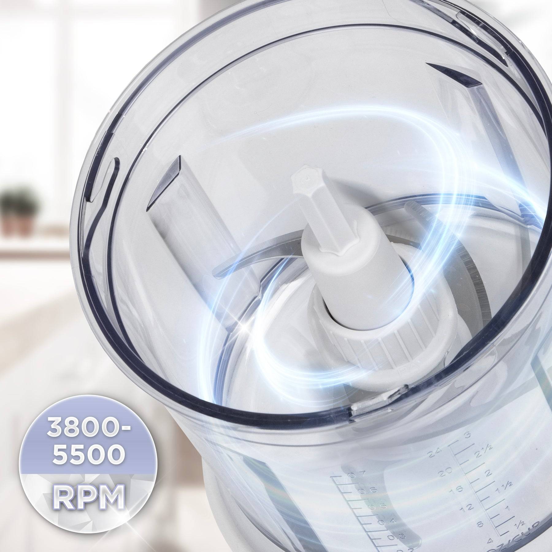 Duronic CH57 WE Elektrischer Zerkleinerer 500W, 2x 700 ml Schüsseln mit Deckel