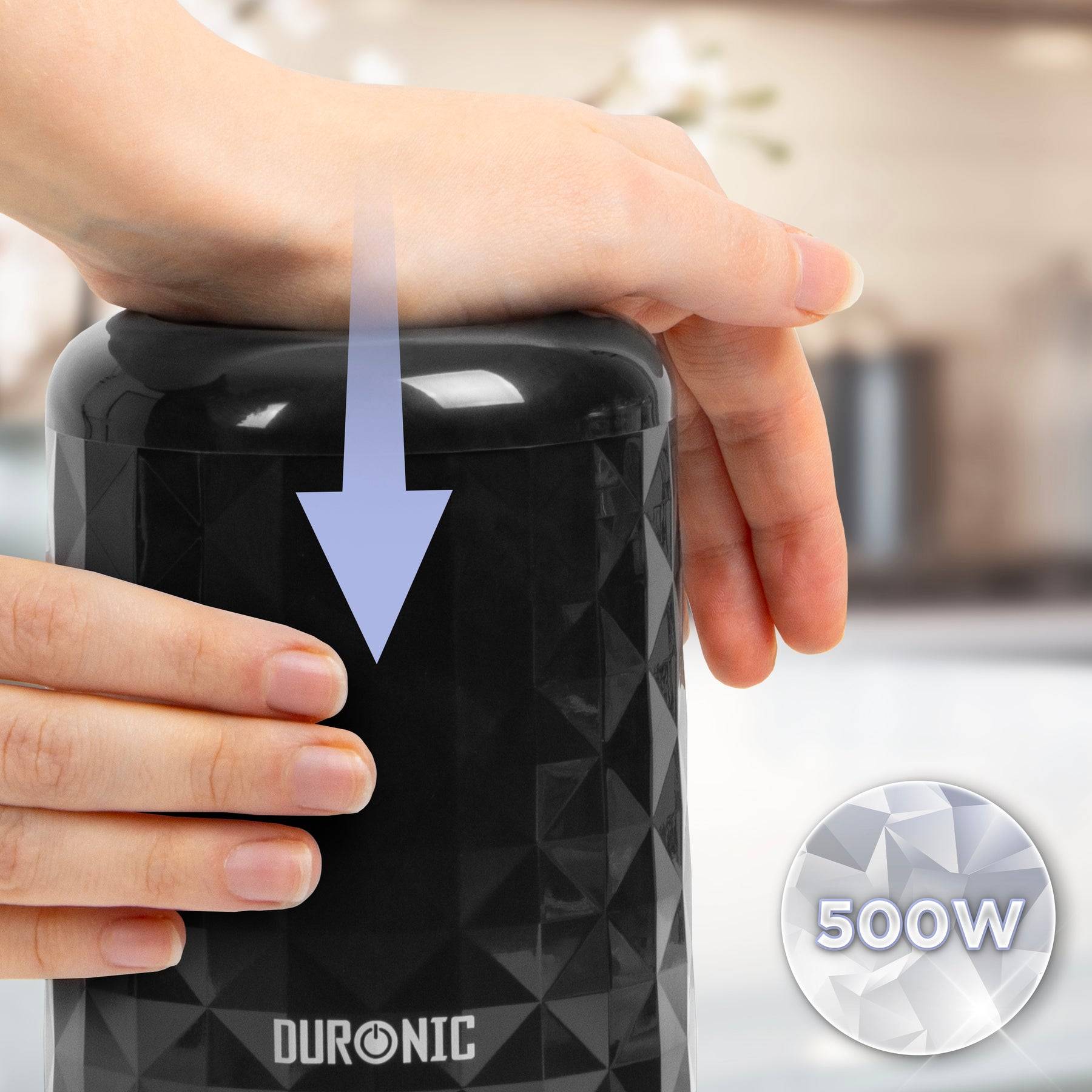 Duronic CH57 BK Elektrischer Zerkleinerer 500W, 2x 700 ml Schüsseln mit Deckel