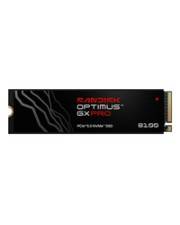 Schwarze SanDisk OPTIMUS GX PRO M.2 SSD mit roter Markenbezeichnung und „512G