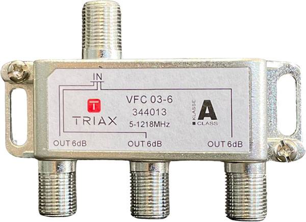 VFC 03-6 3-fach Verteiler 1,2 GHz 5,5 dB