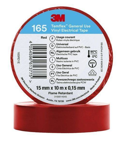Temflex 165 Isolierband Rot 15mmx10m