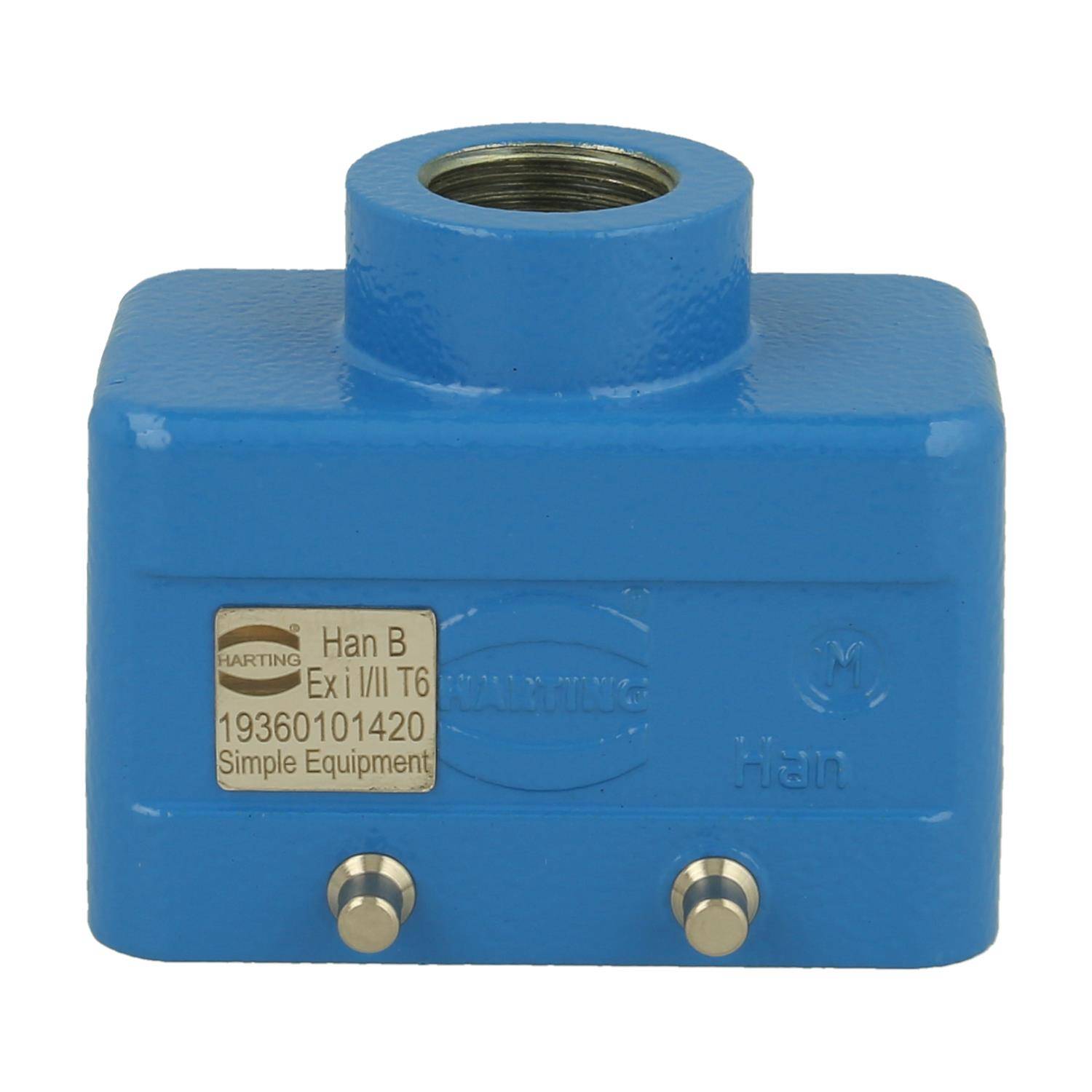 HARTING Han 10B EX Tüllengehäuse, 1xM20 gerader Kabelabgang, für 2 Bügel (am Unterteil) - 1 Stück