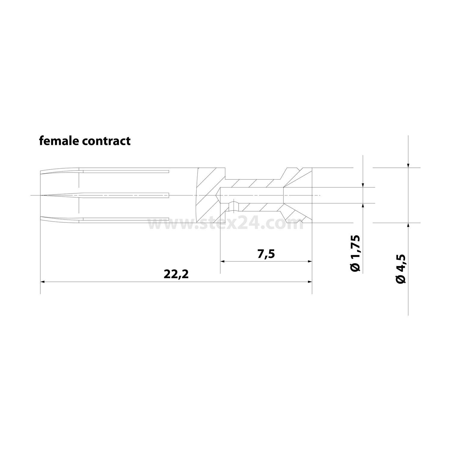 HARTING E-Crimpkontakt Kontaktbuchse (F) 1,5mm² AWG16 silber, 1 Stück Werkstoff Kupferlegierung - 1 Stück