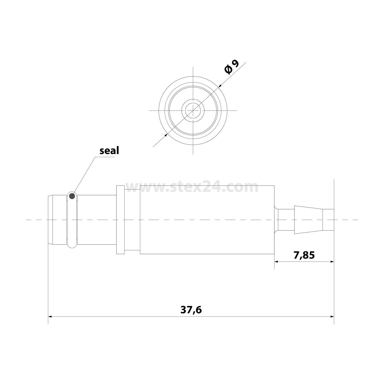 HARTING Pneumatik-Kontakt ohne Absperrventil Kontaktstift (M) Schlauch-Innendurchmesser 3,0mm, 1 Stück Werkstoff