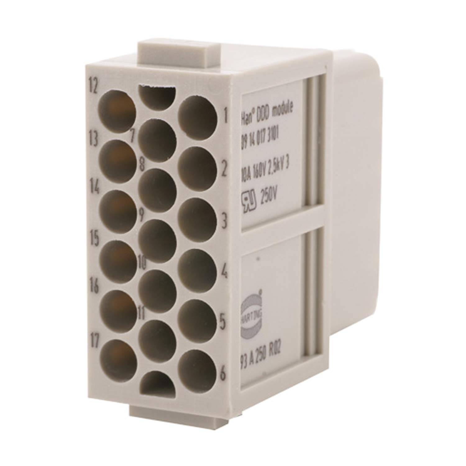 HARTING Han DDD Modul Buchseneinsatz (F) Crimpanschluss, 17-polig 160V, 10A - 1 Stück