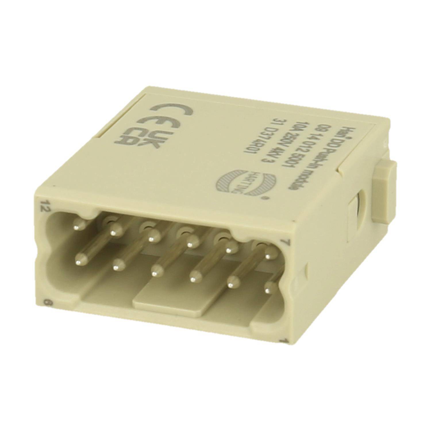 Han DD Modul Stifteinsatz (M) Push-In-Anschluss, 12-polig 250V, 10A - 1 Stück
